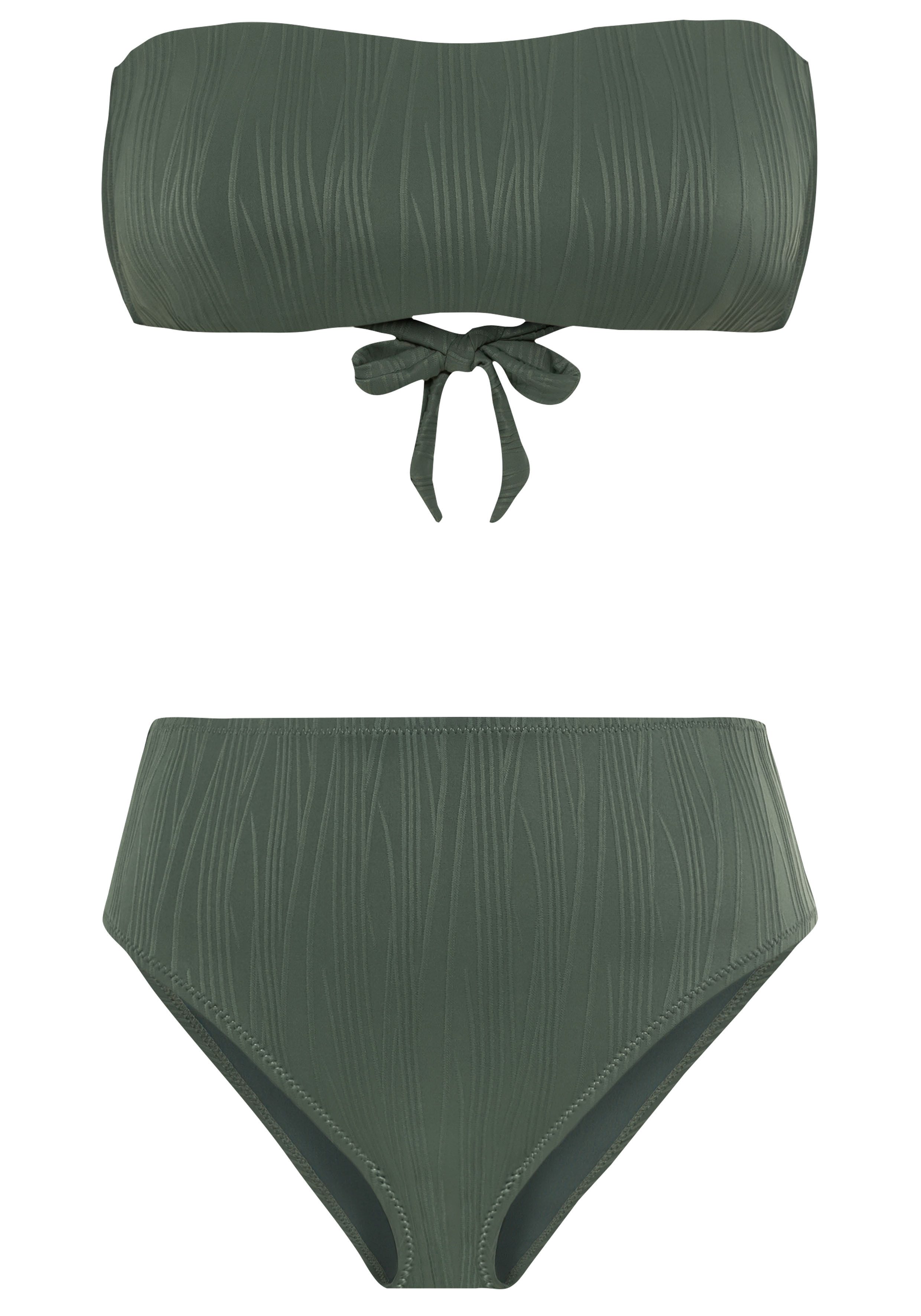 LSCN by LASCANA Bandeaubikini Egitura van structuurstof (set)