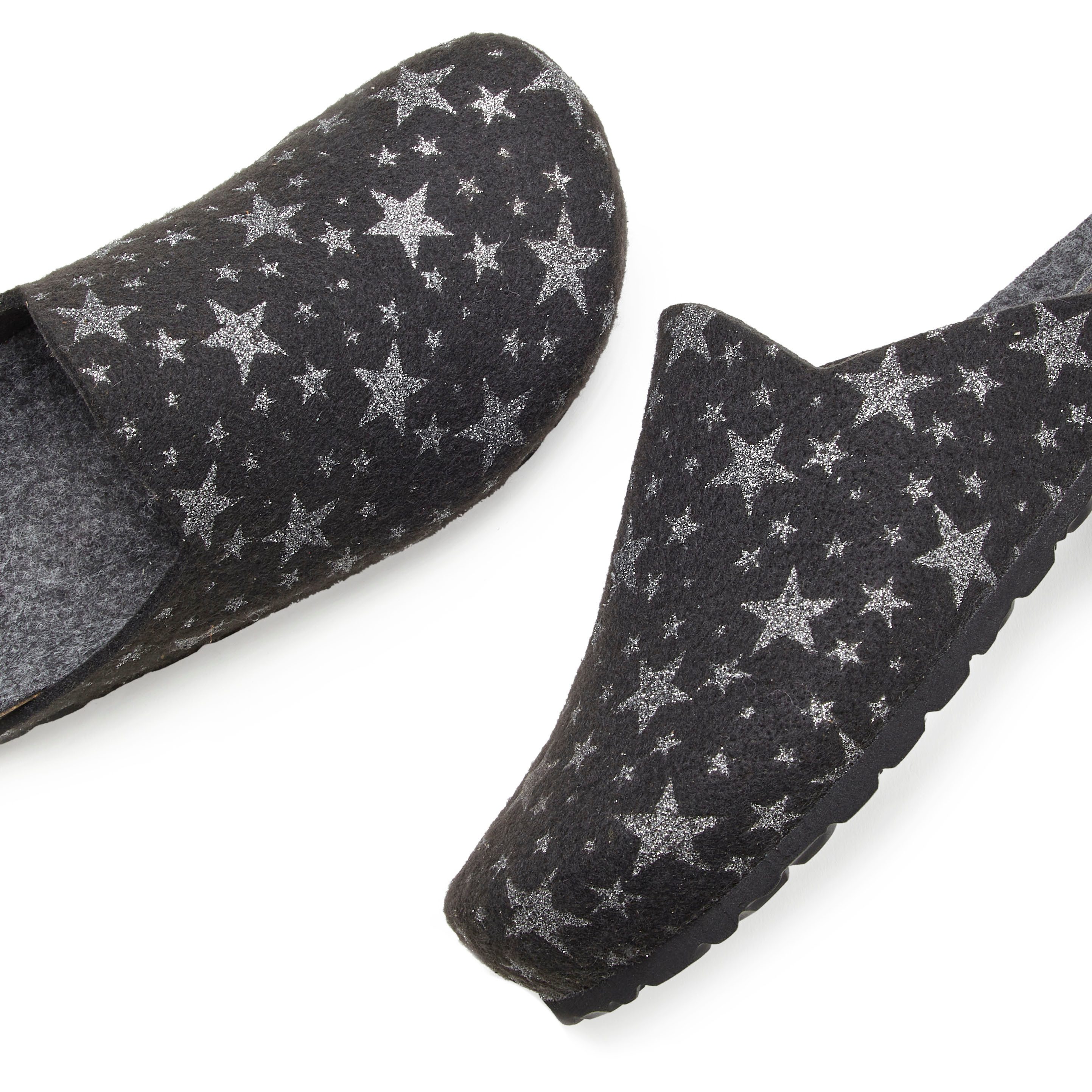 Vivance Slippers Pantoffel, klomp, pantoffel, van vilt met verwarmend kurken voetbed & sterrenprint