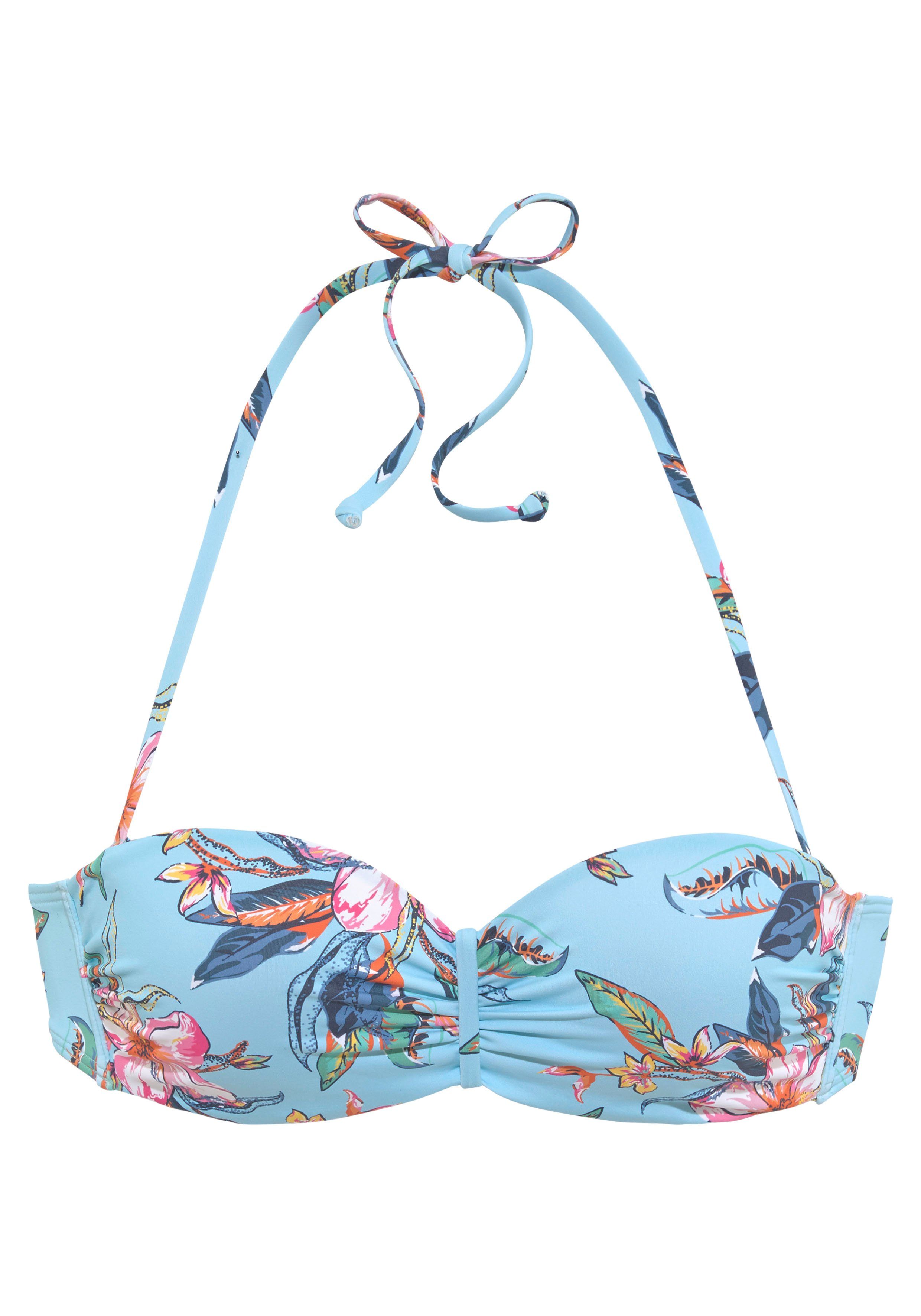 Lascana Beugelbikinitop in bandeaumodel MALIA met tropische print