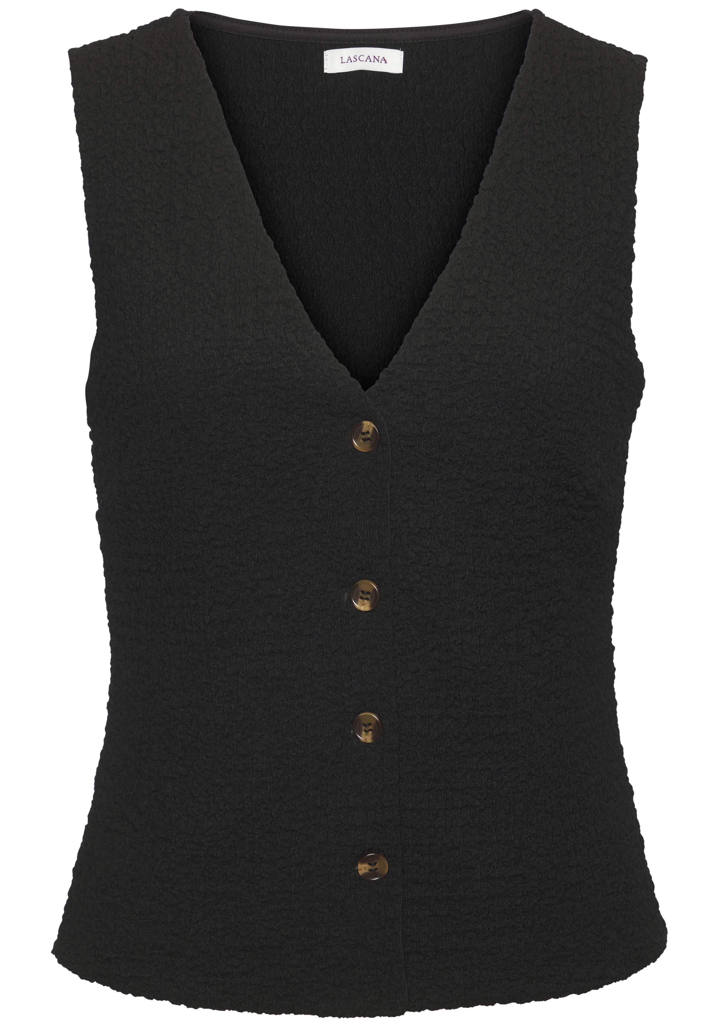 Lascana Gilet met v-halslijn, zakelijke vest, elegant, modieus