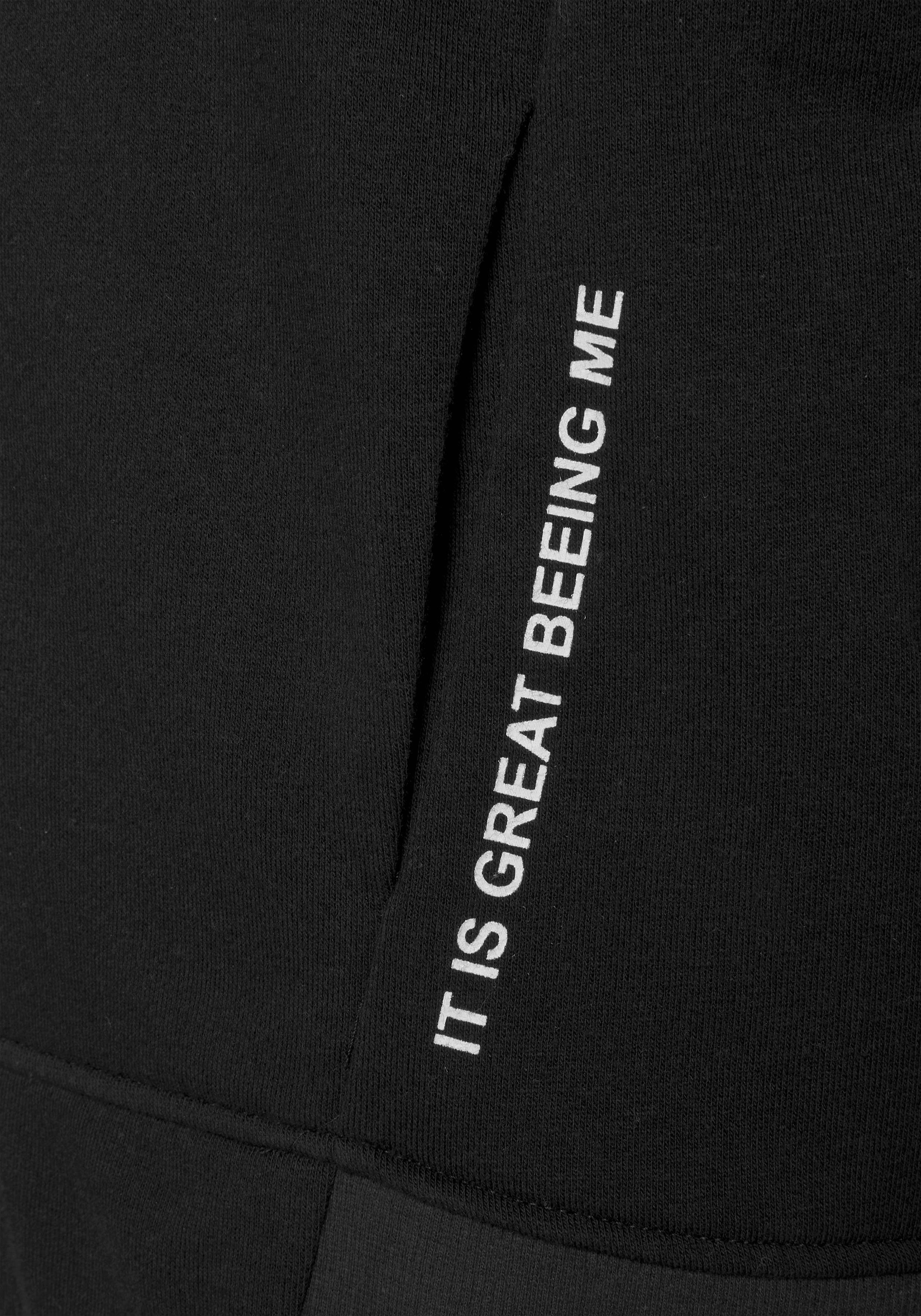 Buffalo Capuchonsweatvest met statement print, loungepak