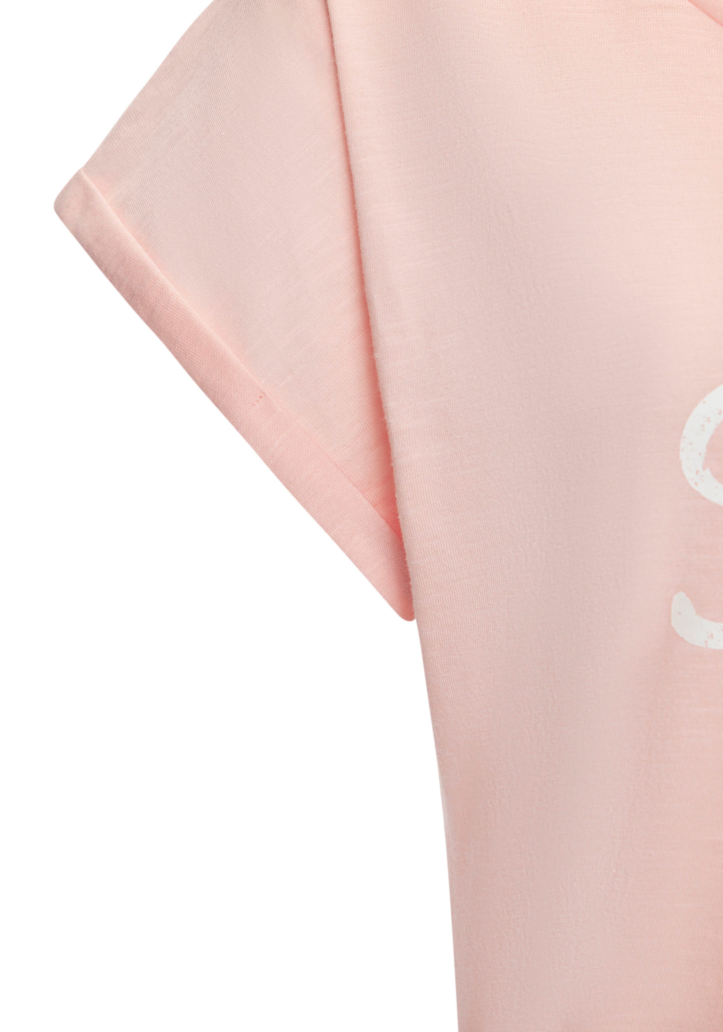 Beachtime T-shirt Met frontprint "Smile" in een zachte katoenkwaliteit