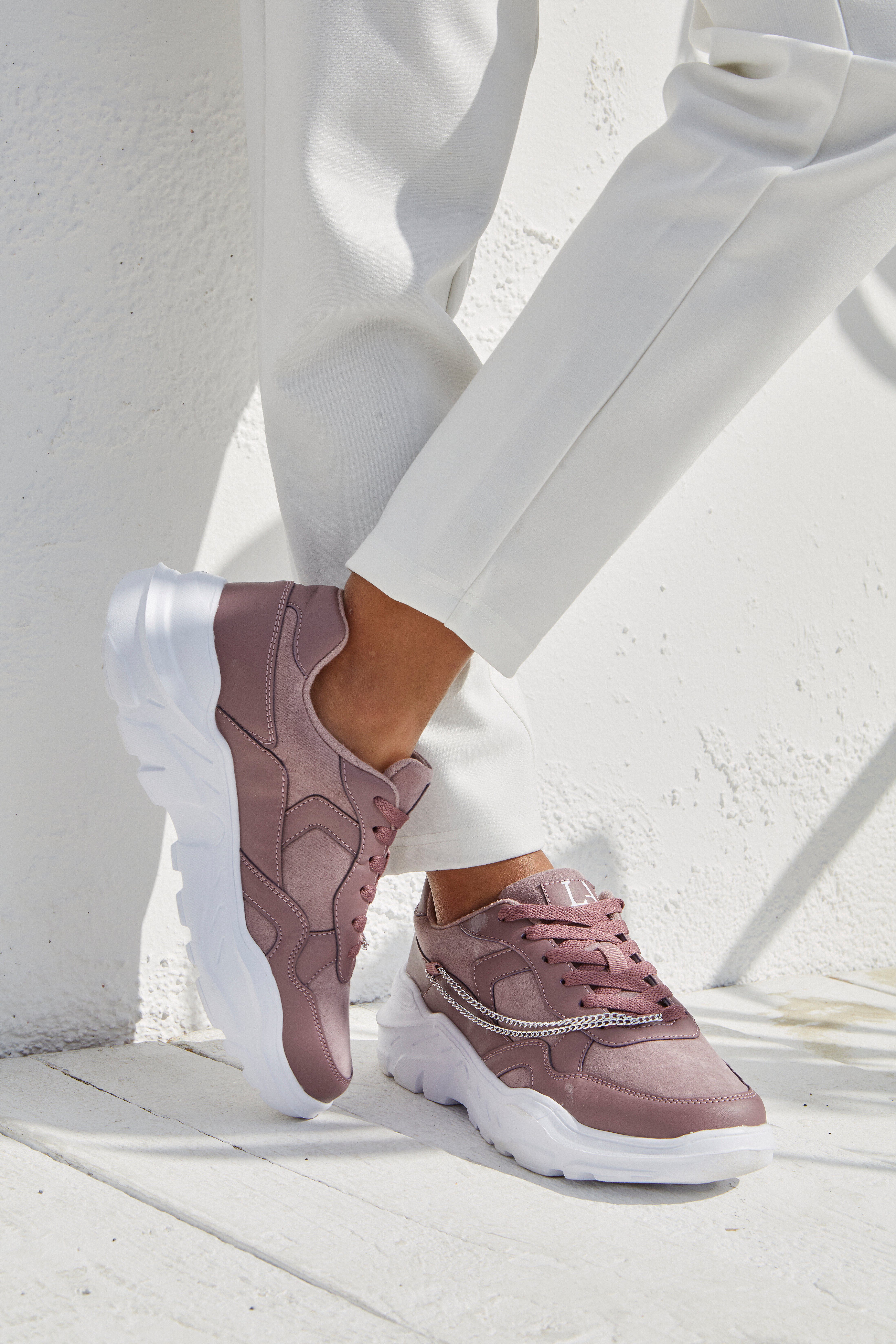 Lascana Sneakers met chunky zool & kettingen, veterschoenen, vrijetijdsschoenen vegan