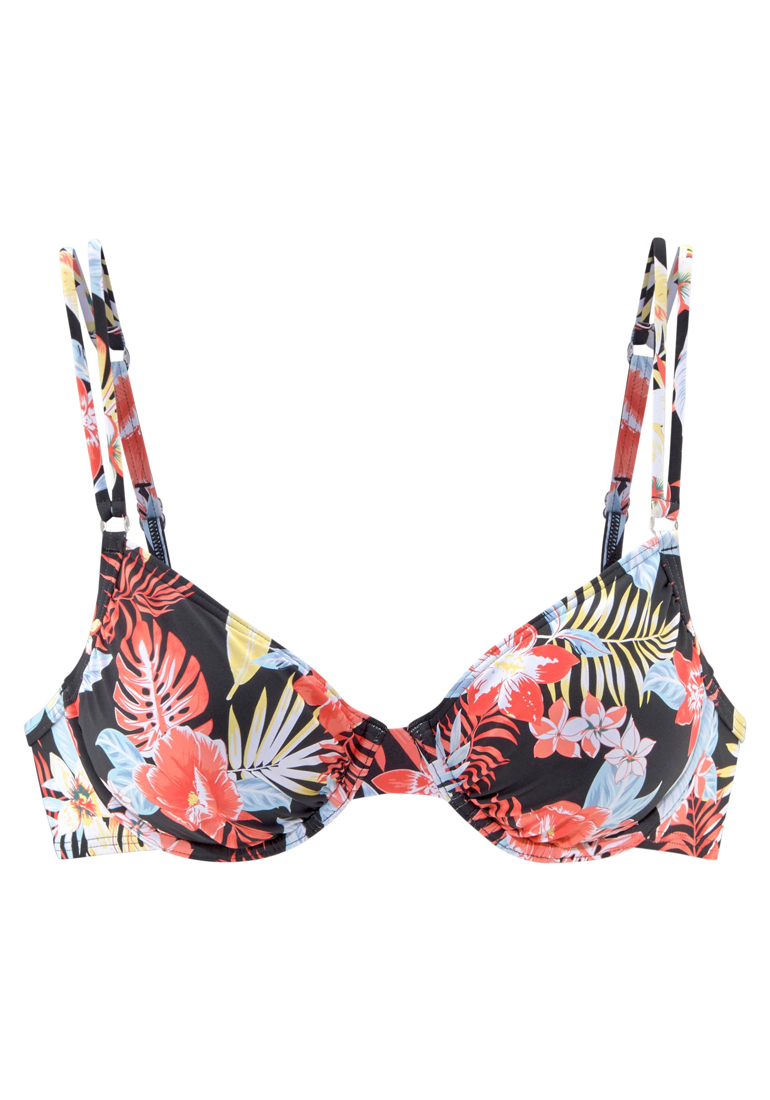 s.Oliver RED LABEL Beachwear Bikinitop met beugels MARIKA met sierringetjes beugel bikini's maat E E zwart
