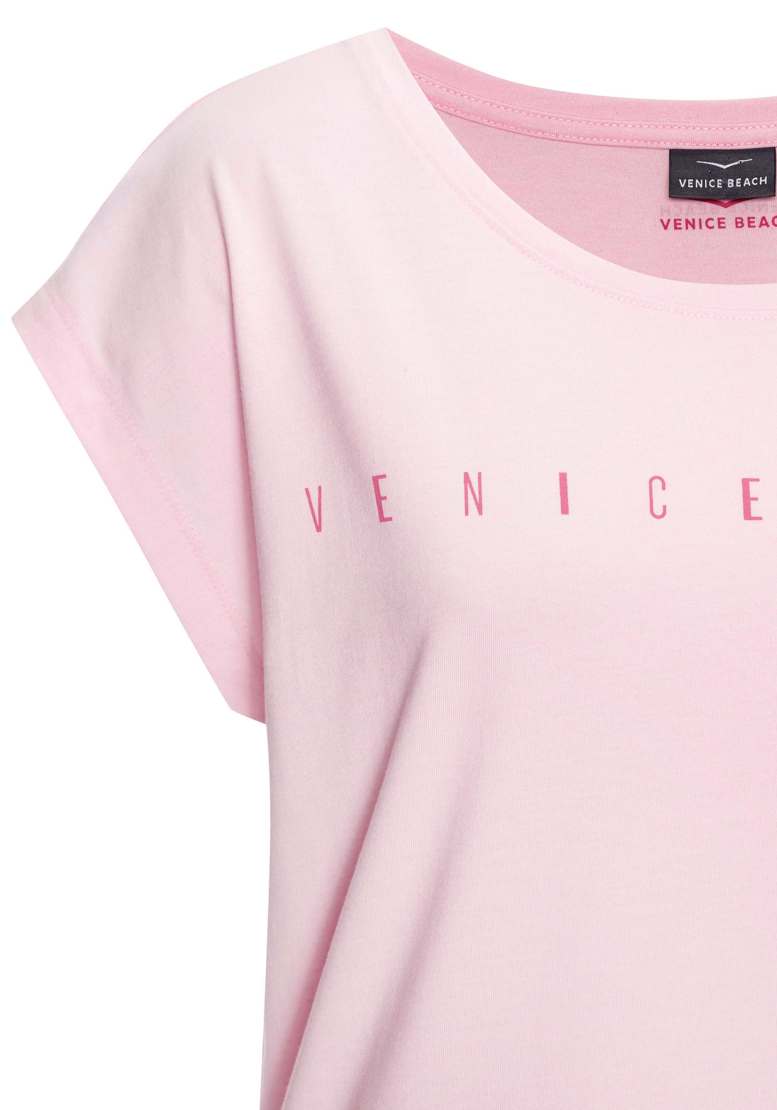 Venice Beach Shirt met korte mouwen met frontprint, t-shirt van katoenmix, basic, casual