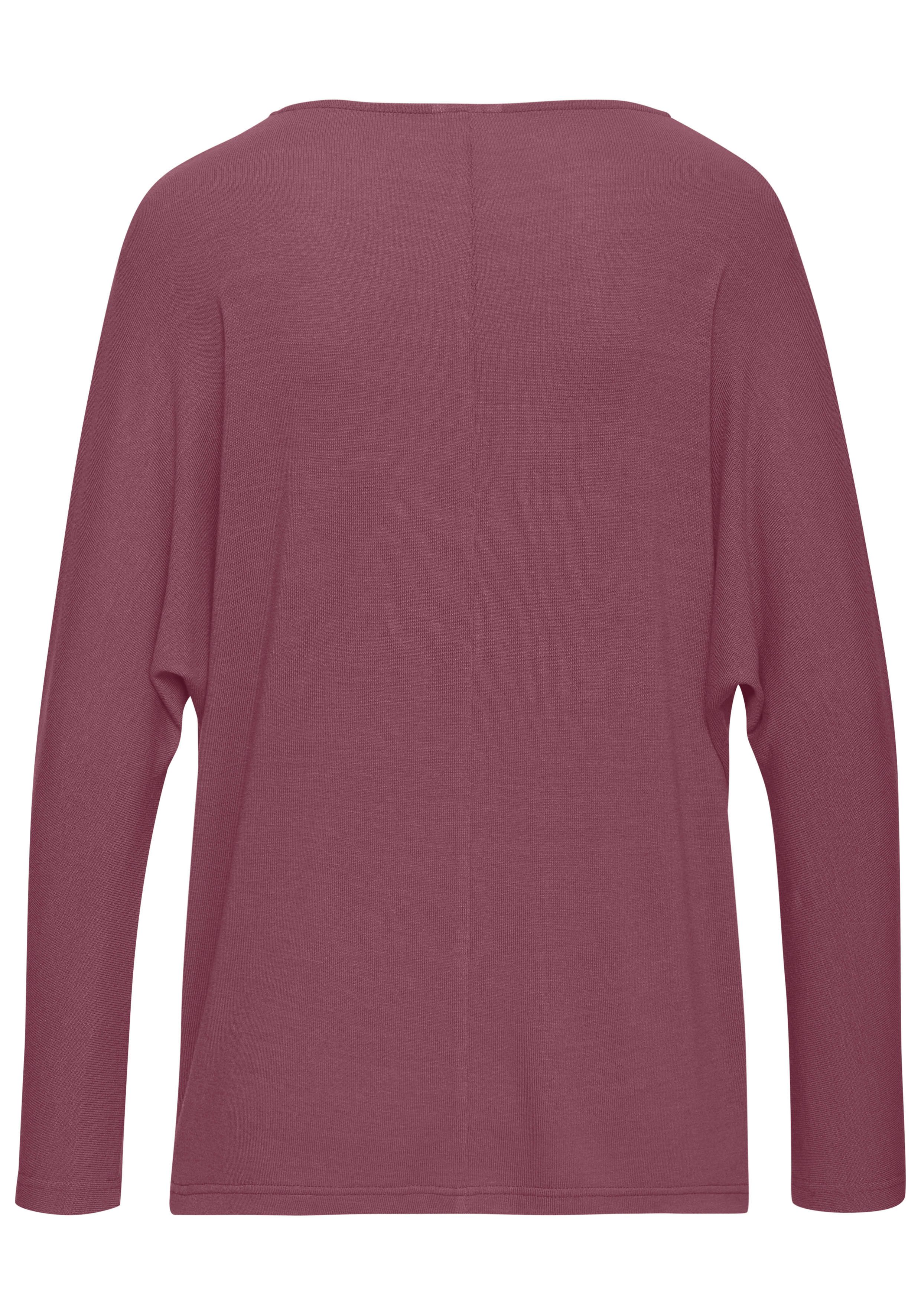 Lascana Shirt met lange mouwen Met vlindermouwen van zacht viscose-fijntricot