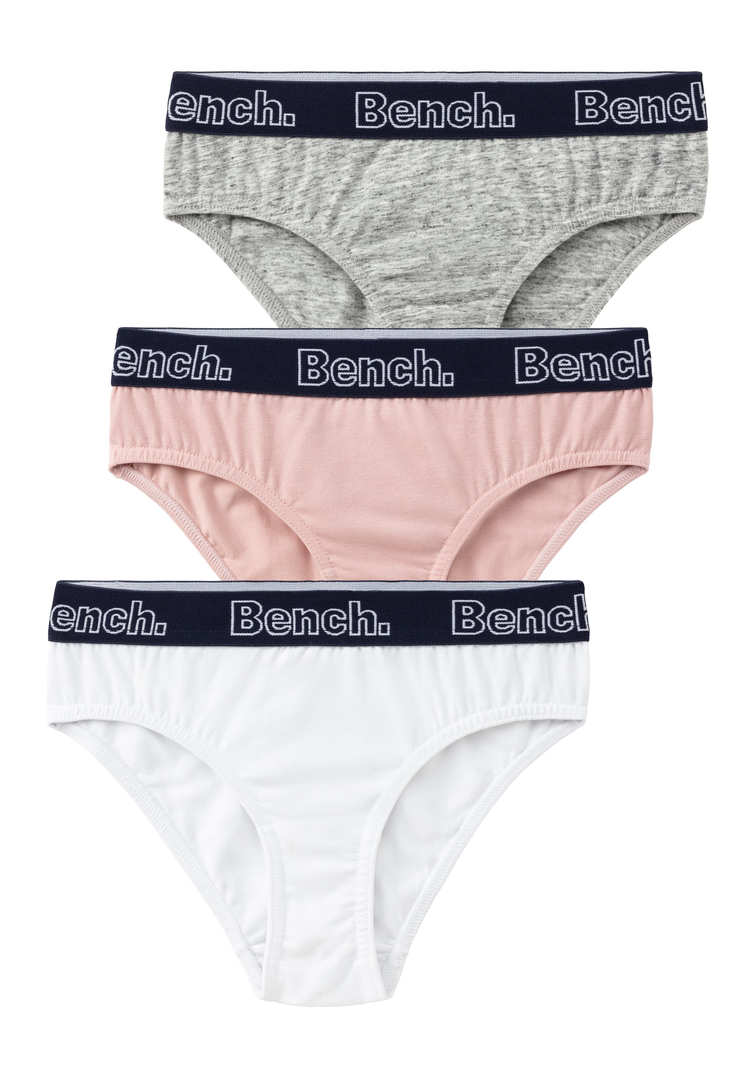 Bench. Slip weefband met logo (set, 3 stuks) ondergoed maat 122/128 grijs