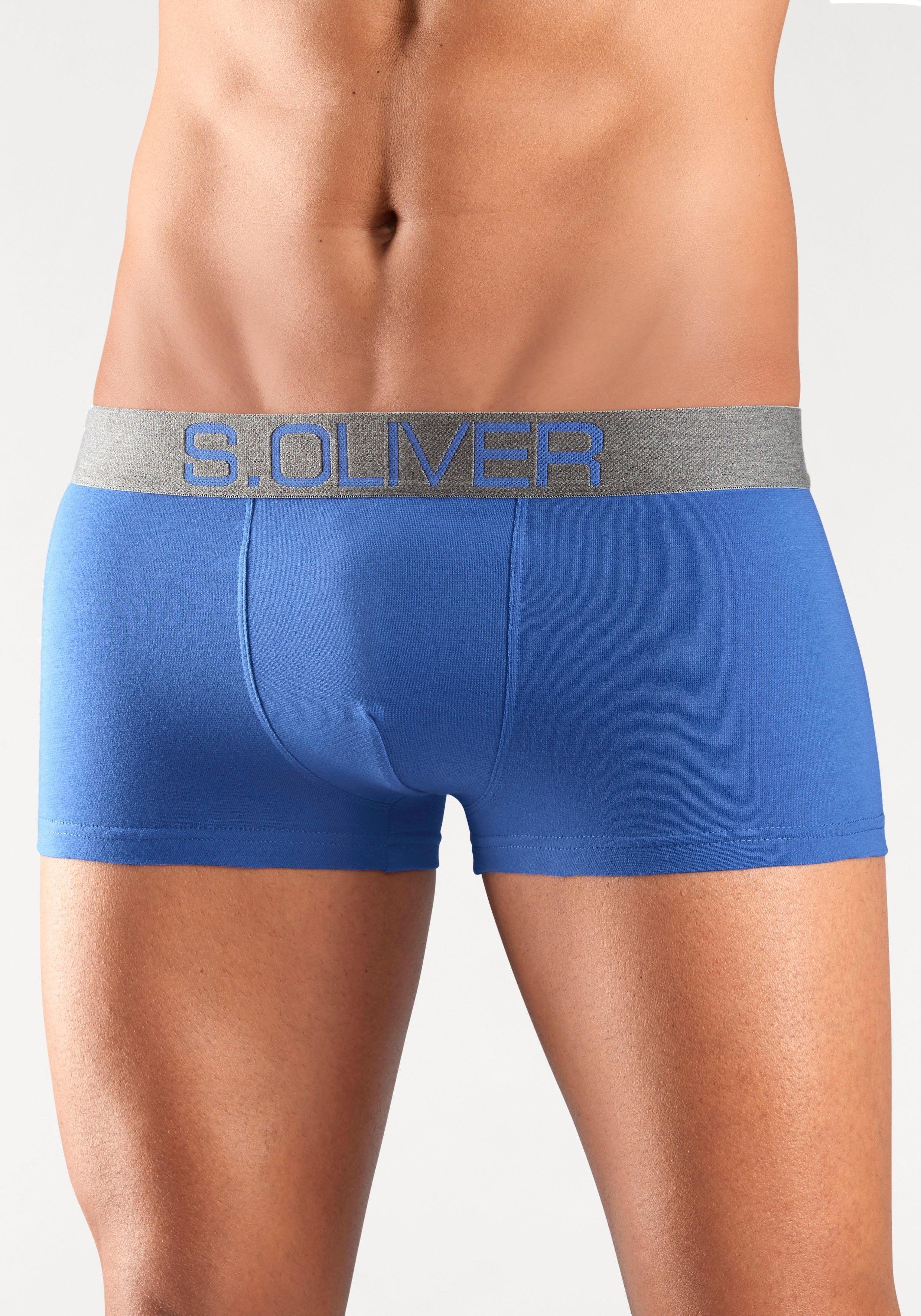 s.Oliver RED LABEL Beachwear Hipster strak zittende boxershorts voor heren van katoenmix (set, 4 stuks)
