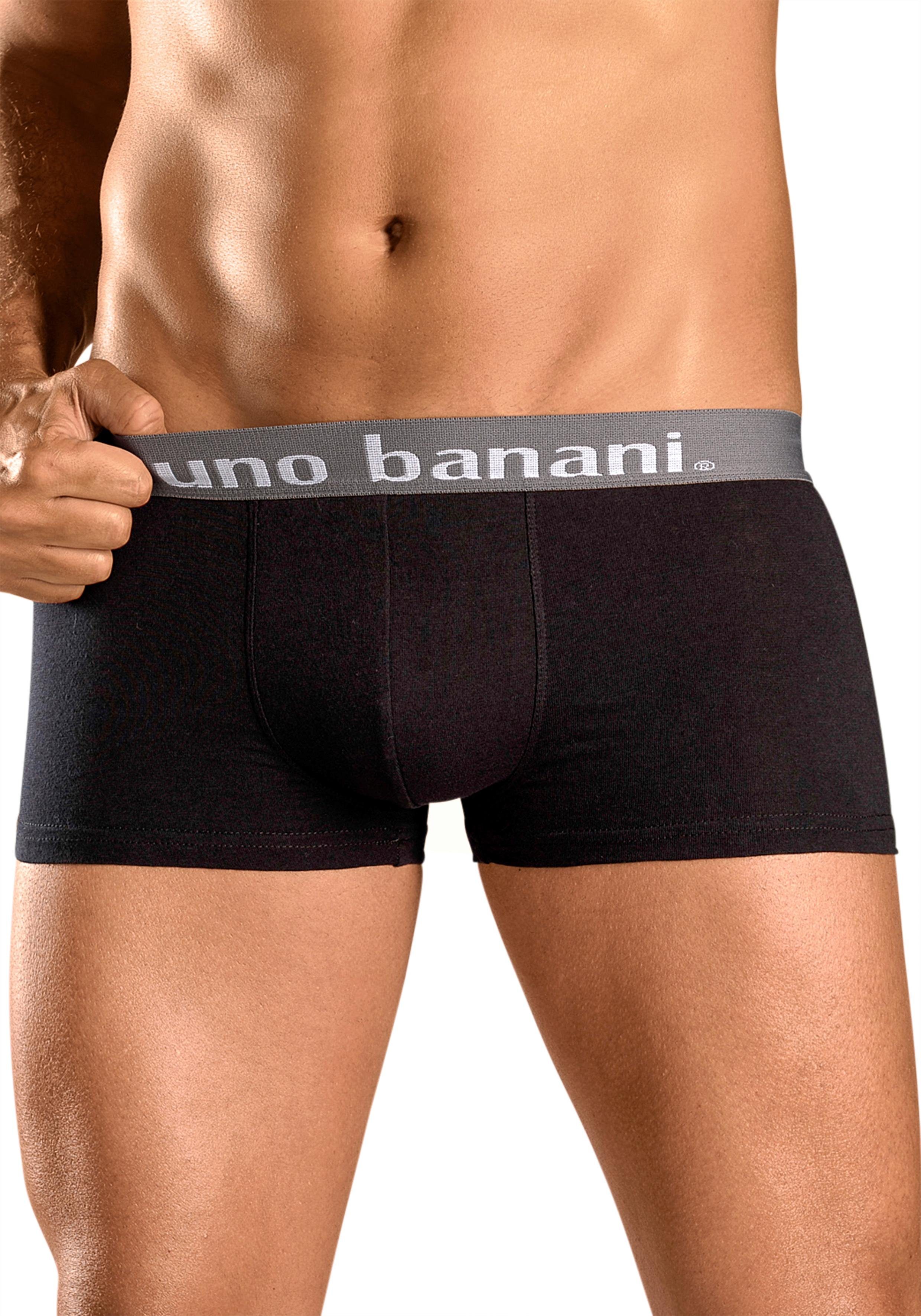 Bruno Banani Hipster strak zittende boxershorts in uni of gemusterd van katoenmix (set, 4 stuks)