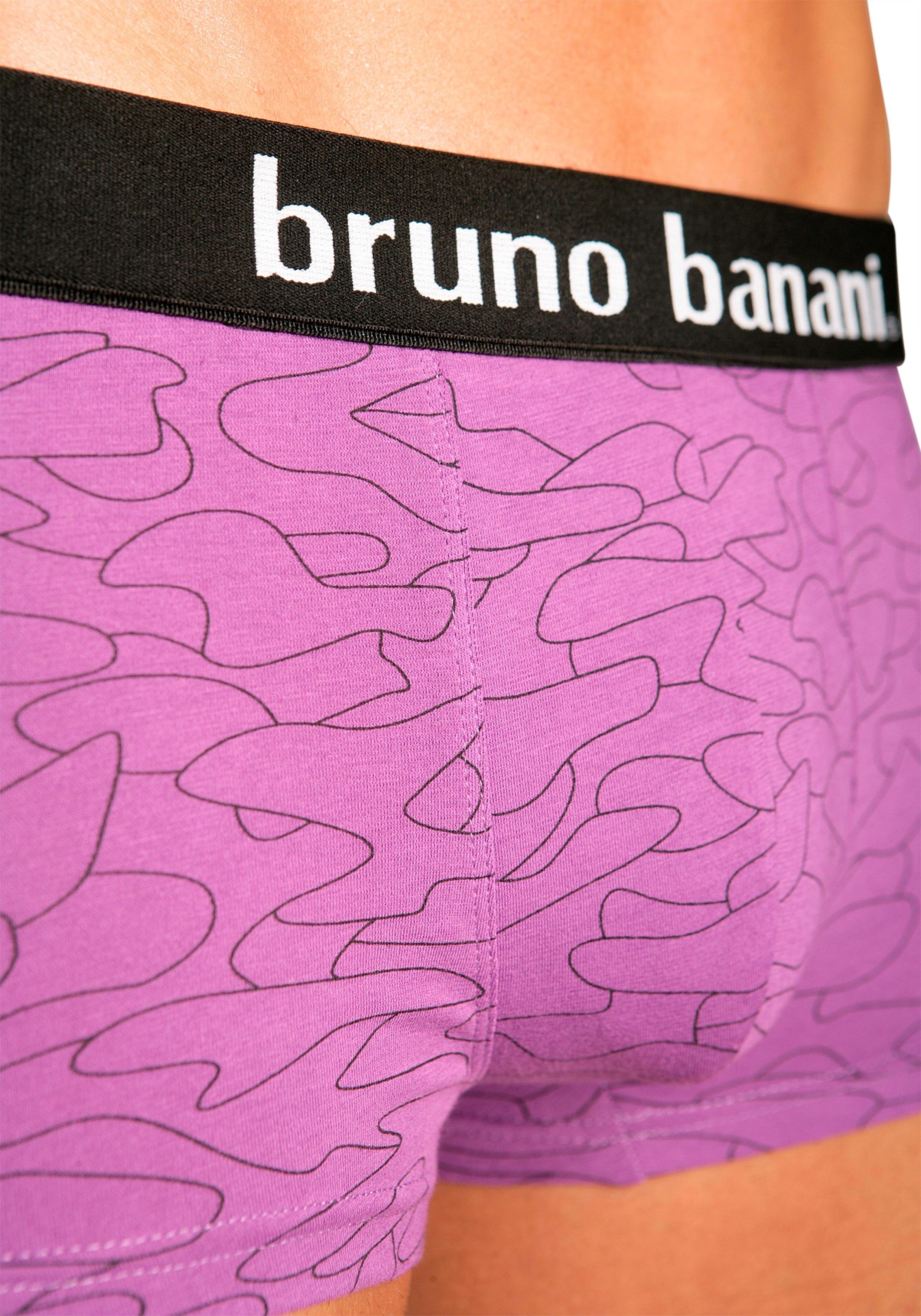 Bruno Banani Hipster strak zittende boxershorts in uni of gemusterd van katoenmix (set, 4 stuks)