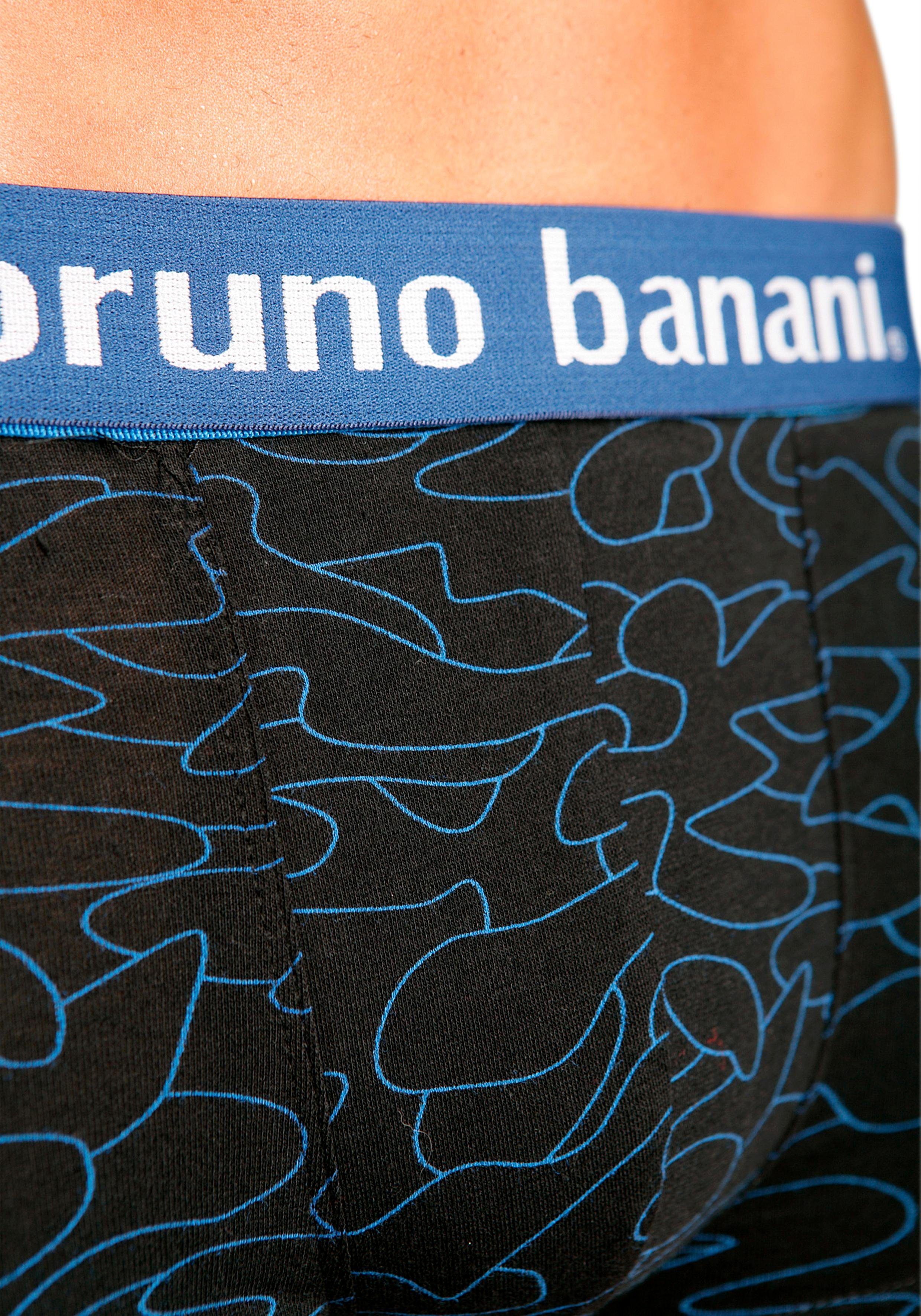 Bruno Banani Hipster strak zittende boxershorts in uni of gemusterd van katoenmix (set, 4 stuks)