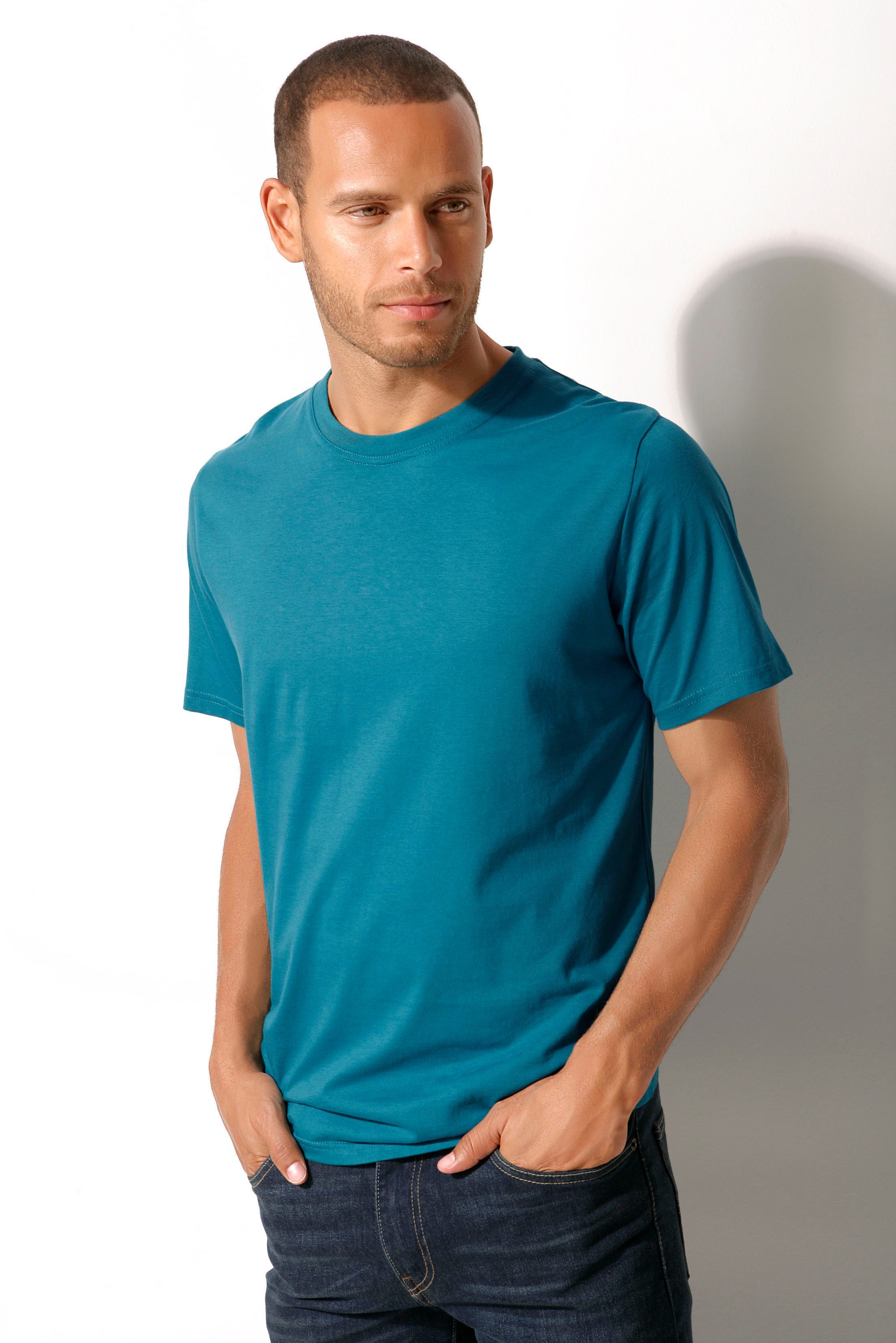 H.I.S T-shirt van katoen, perfect als ondershirt (set, 3-delig)