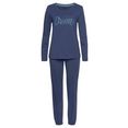 vivance dreams pyjama met front-opschrift (set, 3-delig) blauw