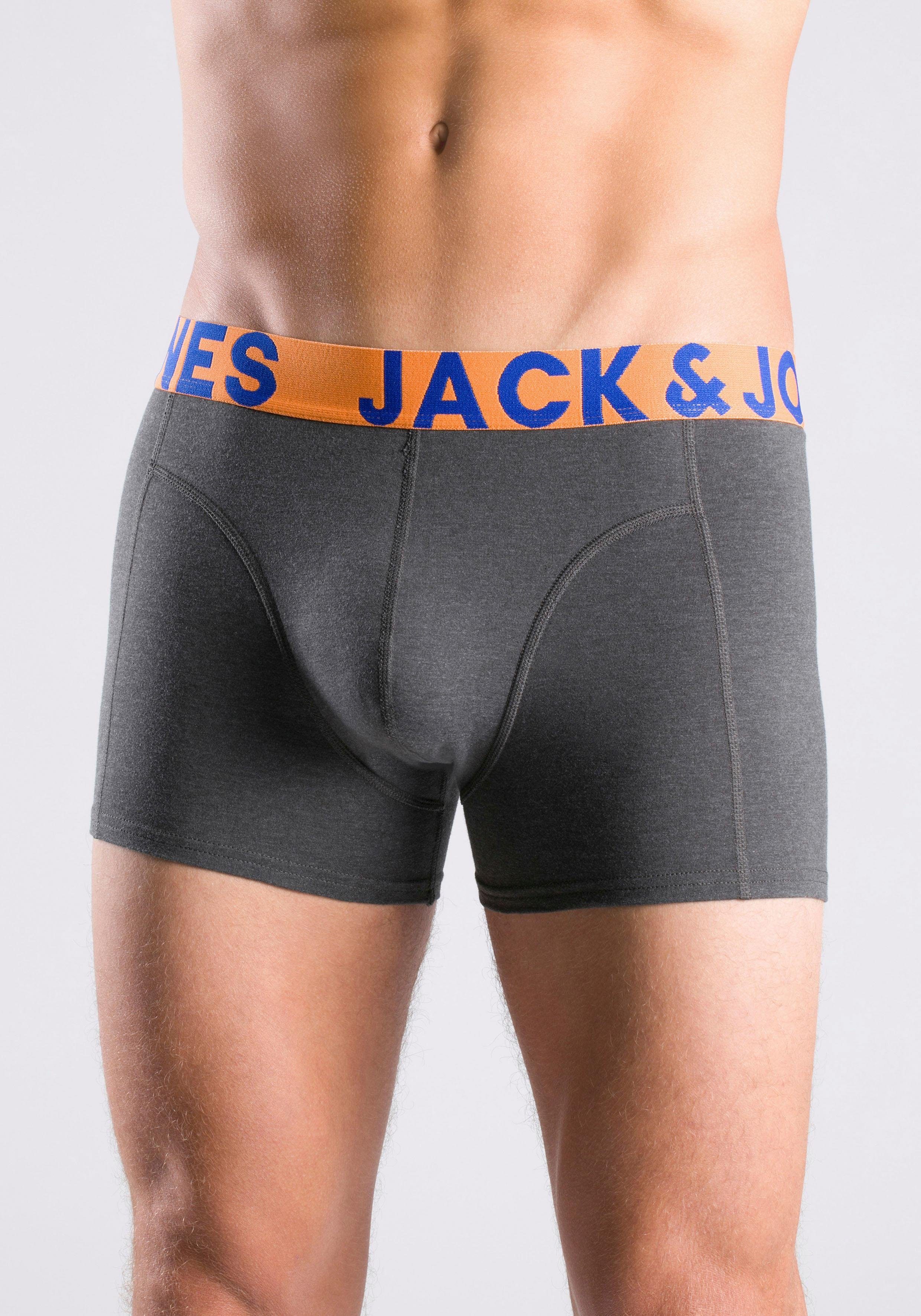 Jack & Jones Boxershort JACCRAZY SOLID met modieus veelkleurige weefband (set, 3 stuks)