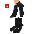 lavana abs-sokken met antislipzool in sterrendesign (3 paar) zwart