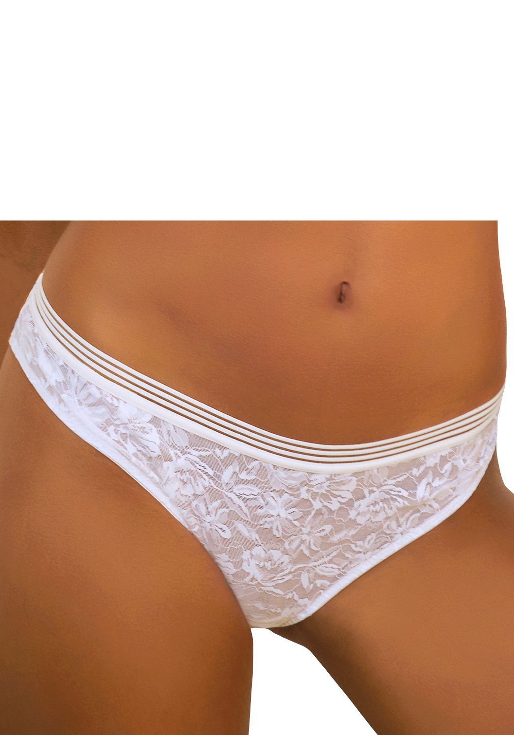 Lascana Bikinibroekje rondom van fijn kant in gebloemde look