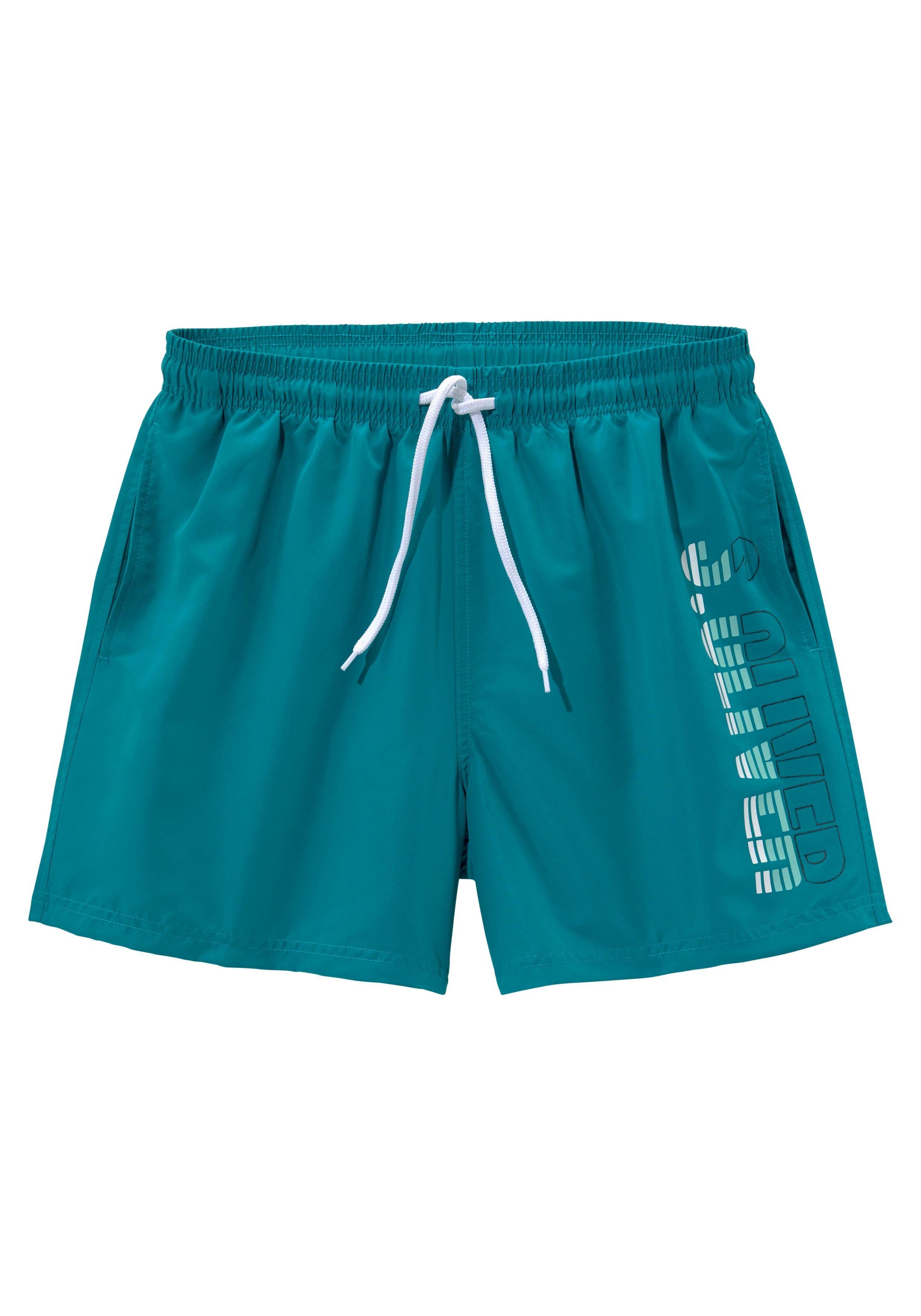 s.Oliver RED LABEL Beachwear Zwemshort met logoprint opzij heren maat L (52) groen