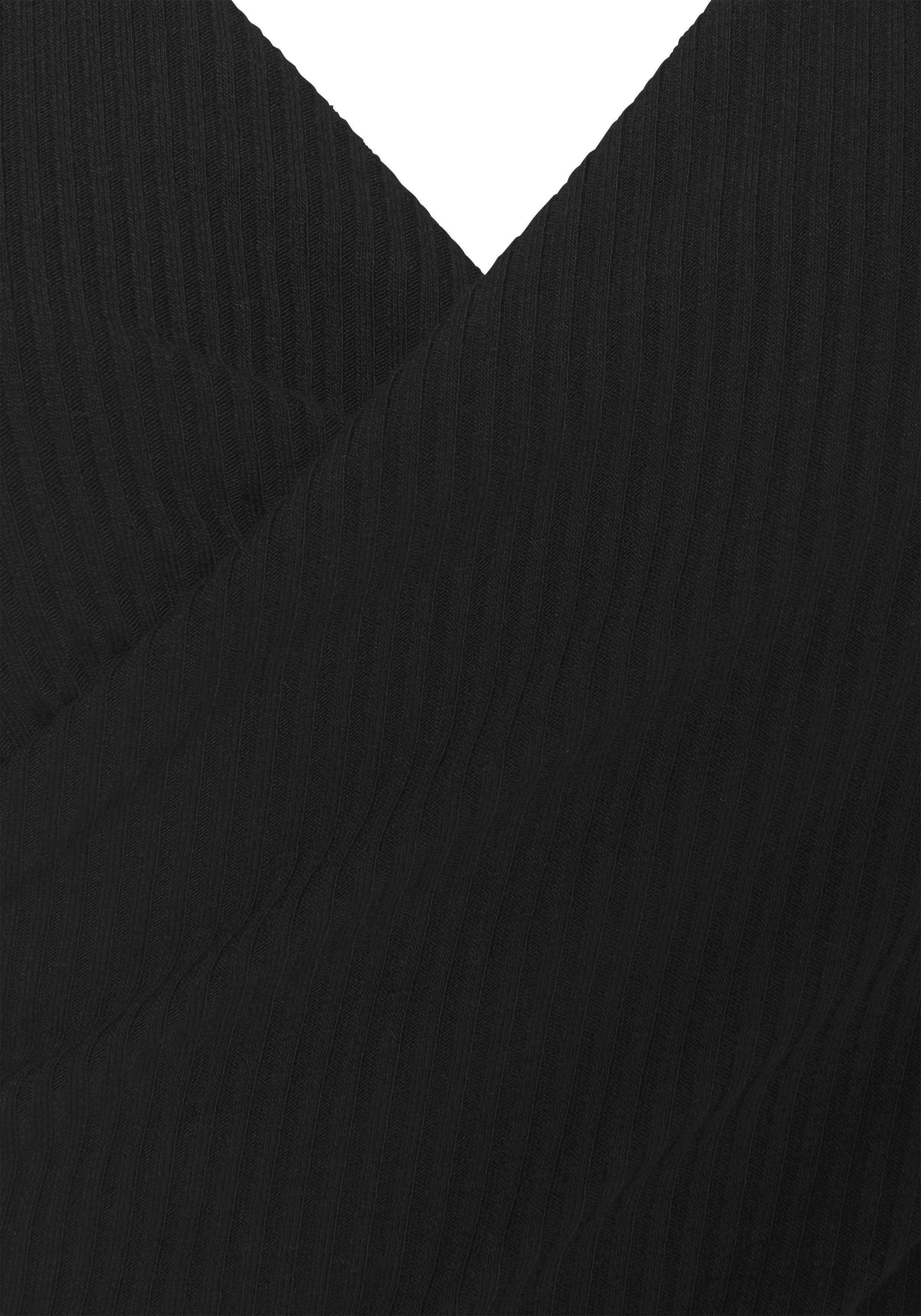 Buffalo Shirt met korte mouwen met wikkellook en v-hals, t-shirt, nauwsluitend, basic