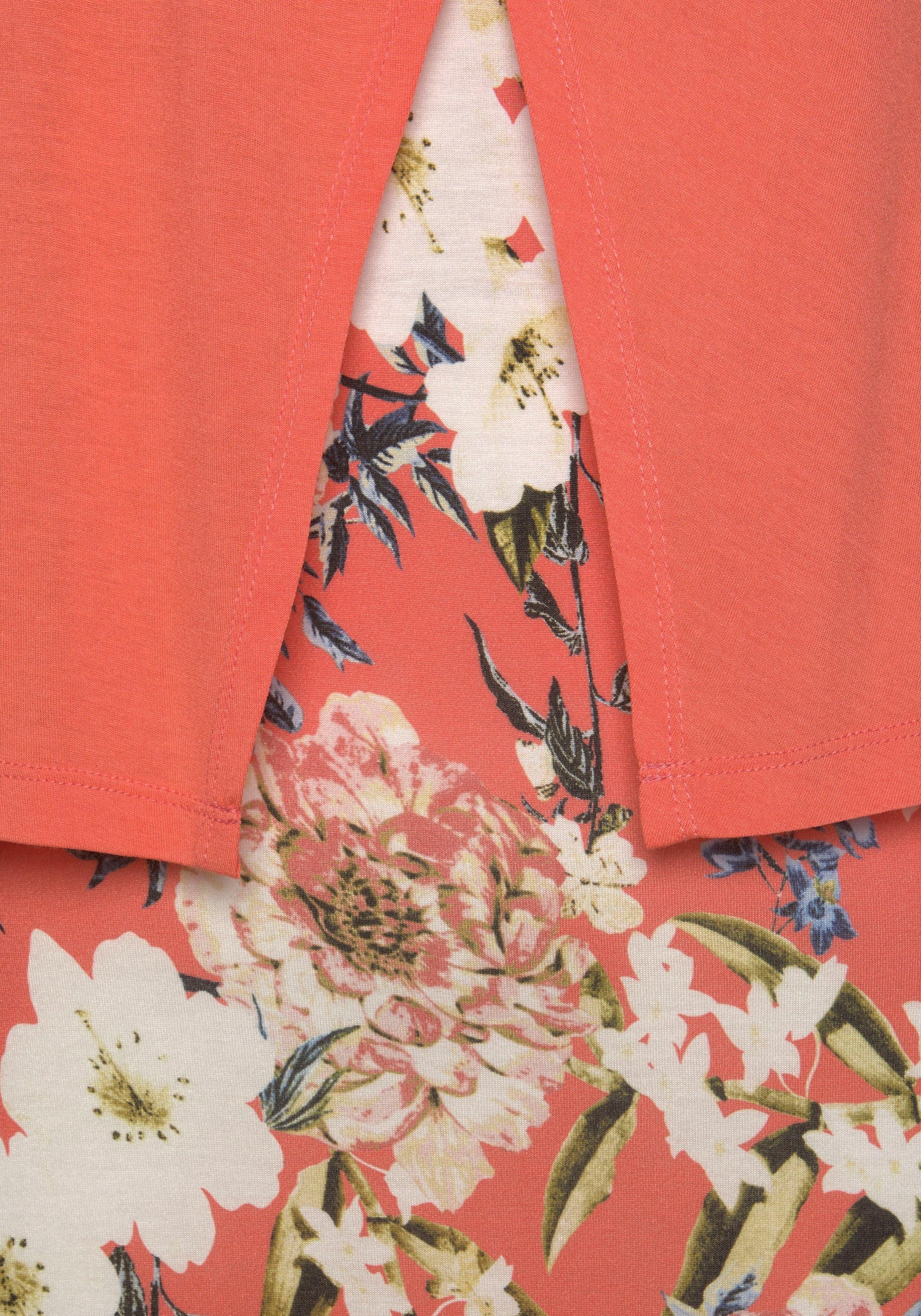 s.Oliver RED LABEL Beachwear Maxi-jurk in lagen-look met bloemenprint, zomerjurk, strandjurk