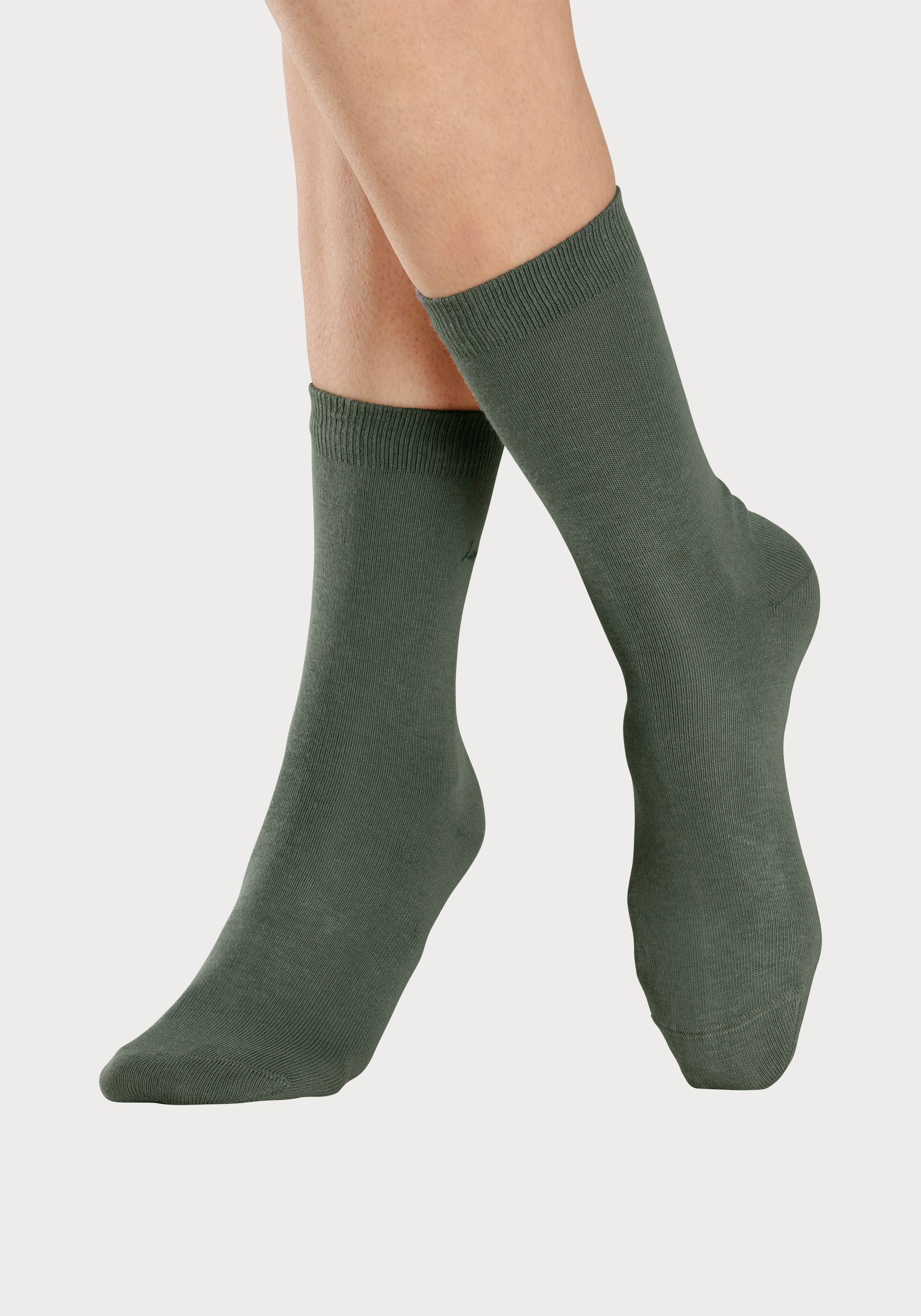 Lascana Basic sokken met hoogwaardig logoborduursel (box, 7 paar)