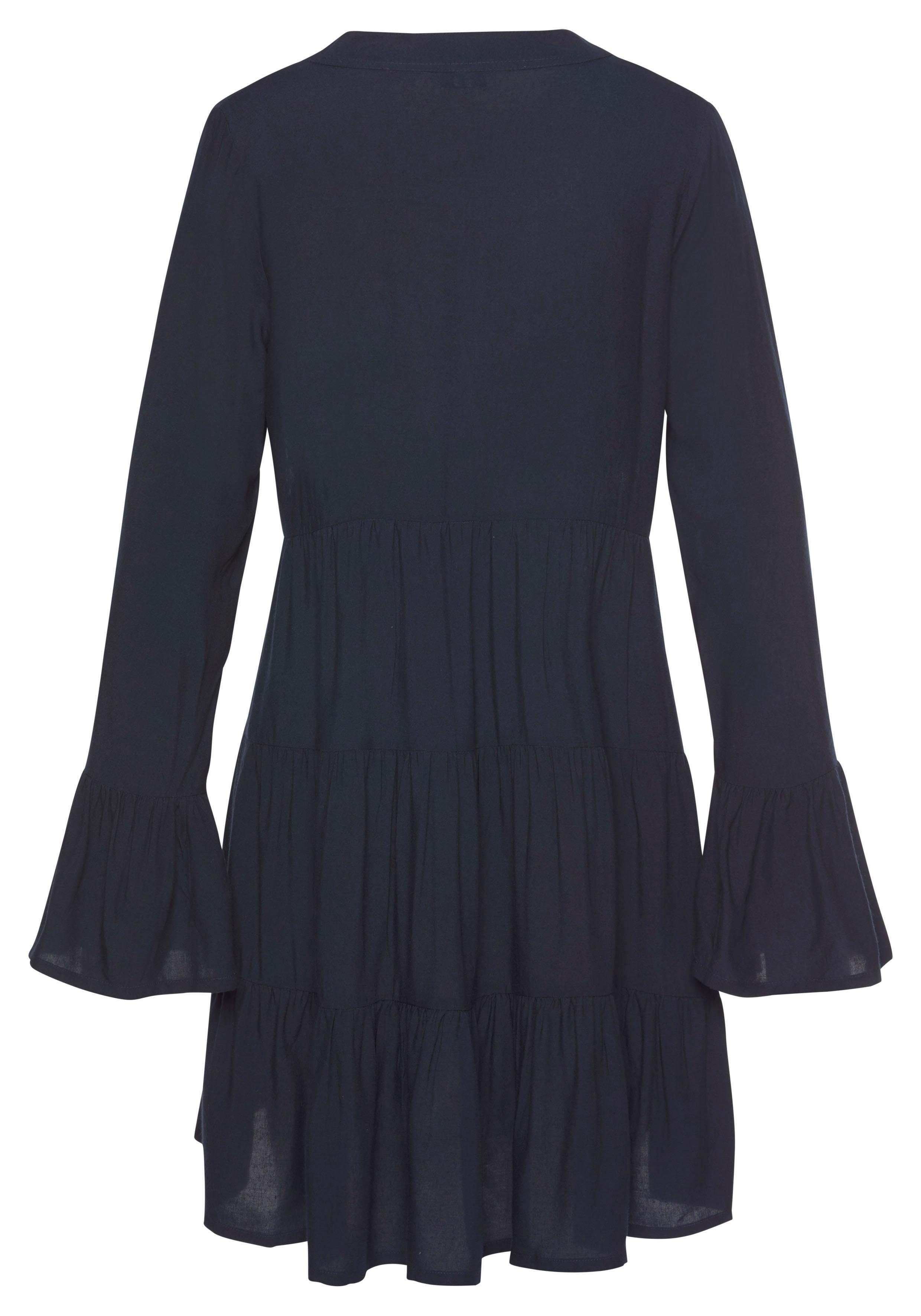Lascana Lange blouse met kanten inzetstukken, tuniek, blousejurk, strandkleding