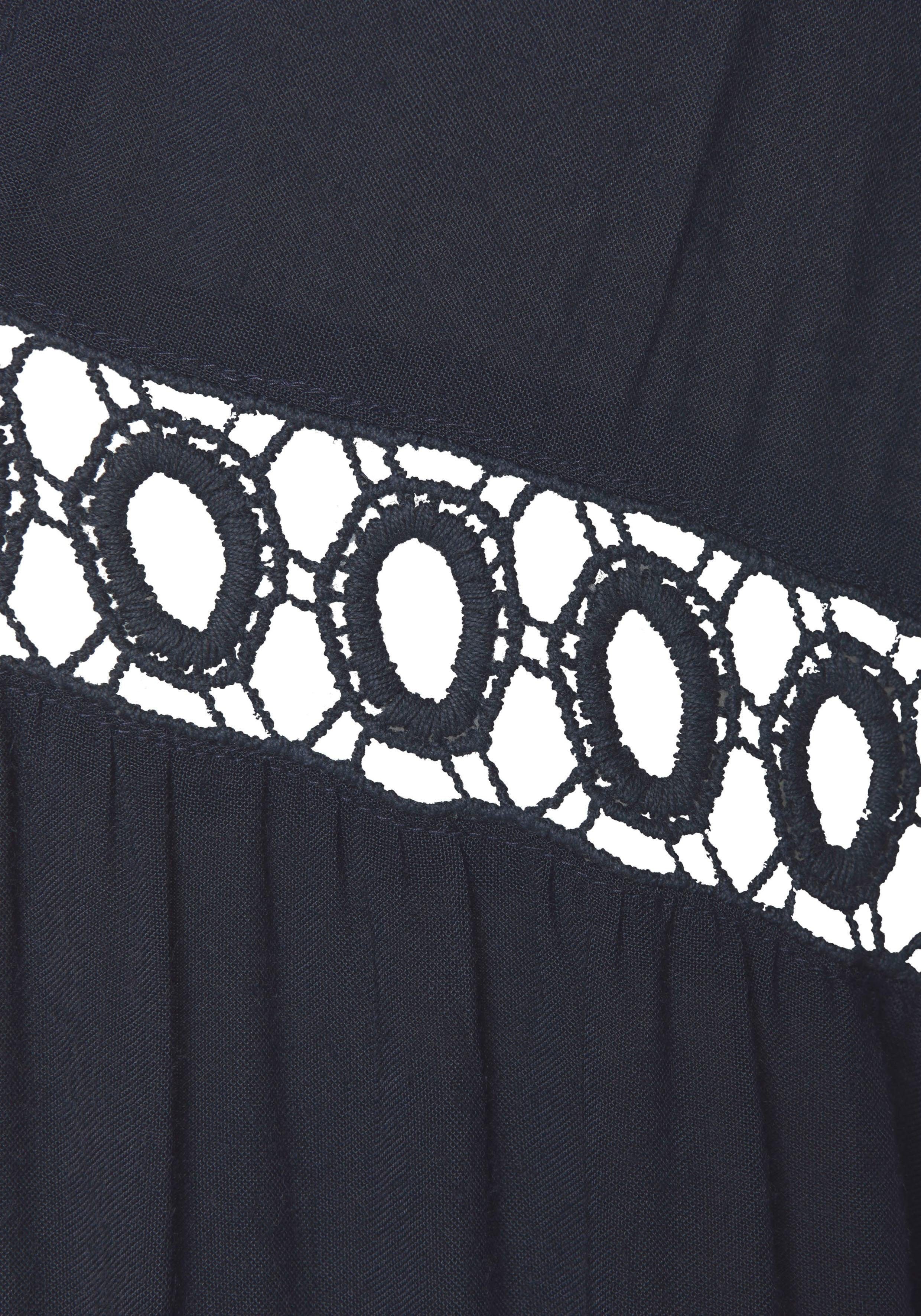 Lascana Lange blouse met kanten inzetstukken, tuniek, blousejurk, strandkleding