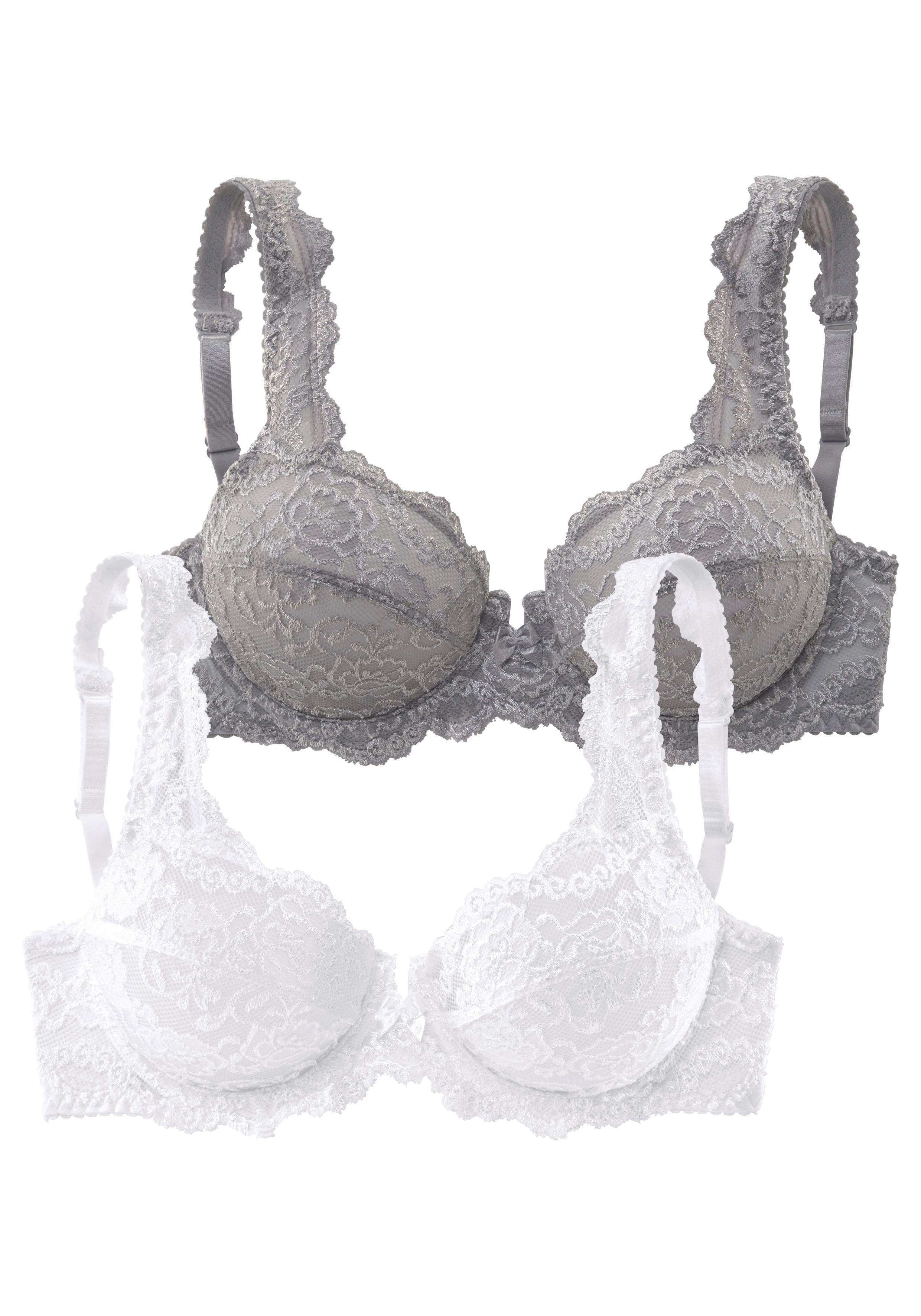 Petite fleur Beugel-bh van kant, dessous (Set van 2)