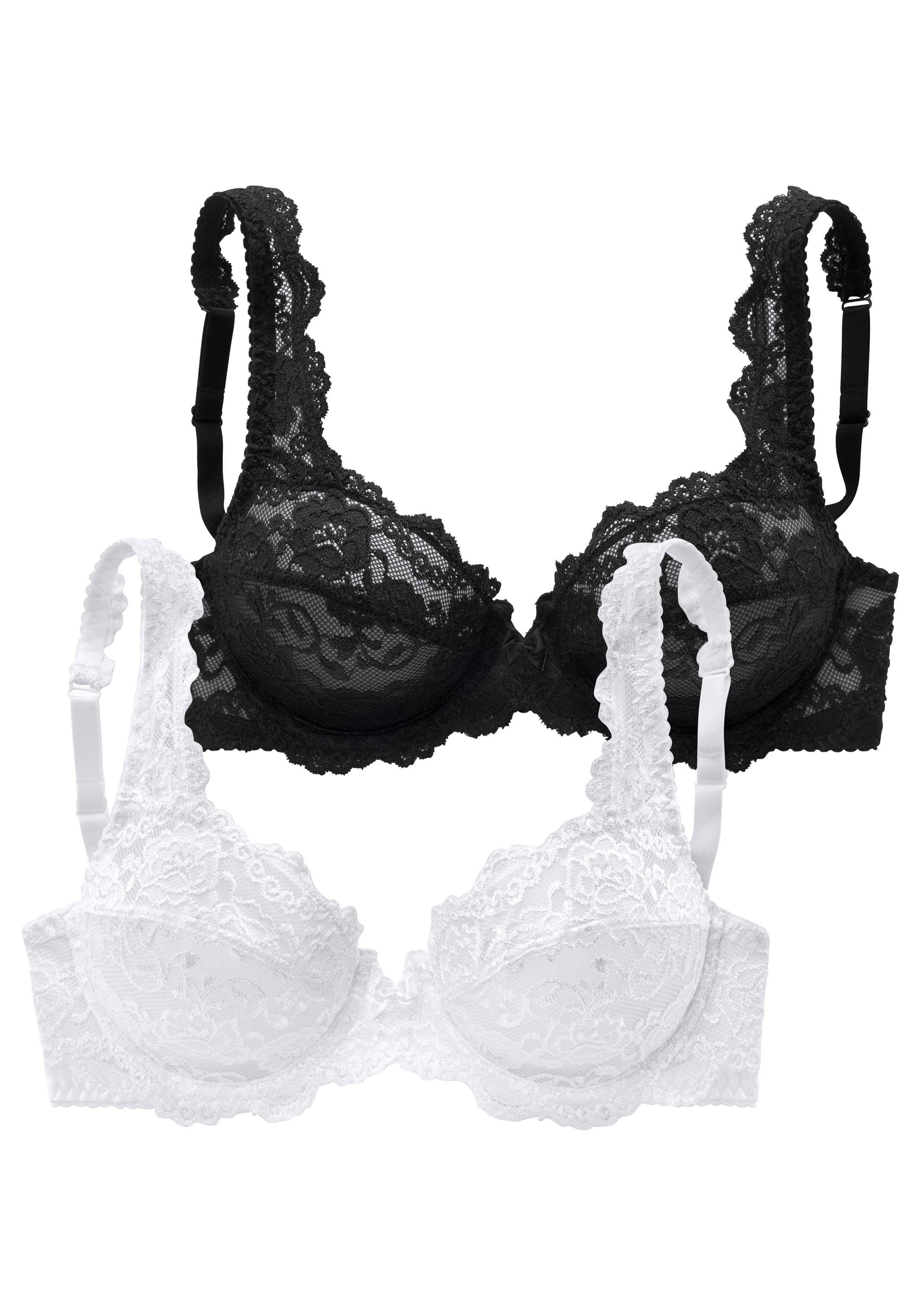Petite fleur Beugel-bh van kant, dessous (Set van 2)