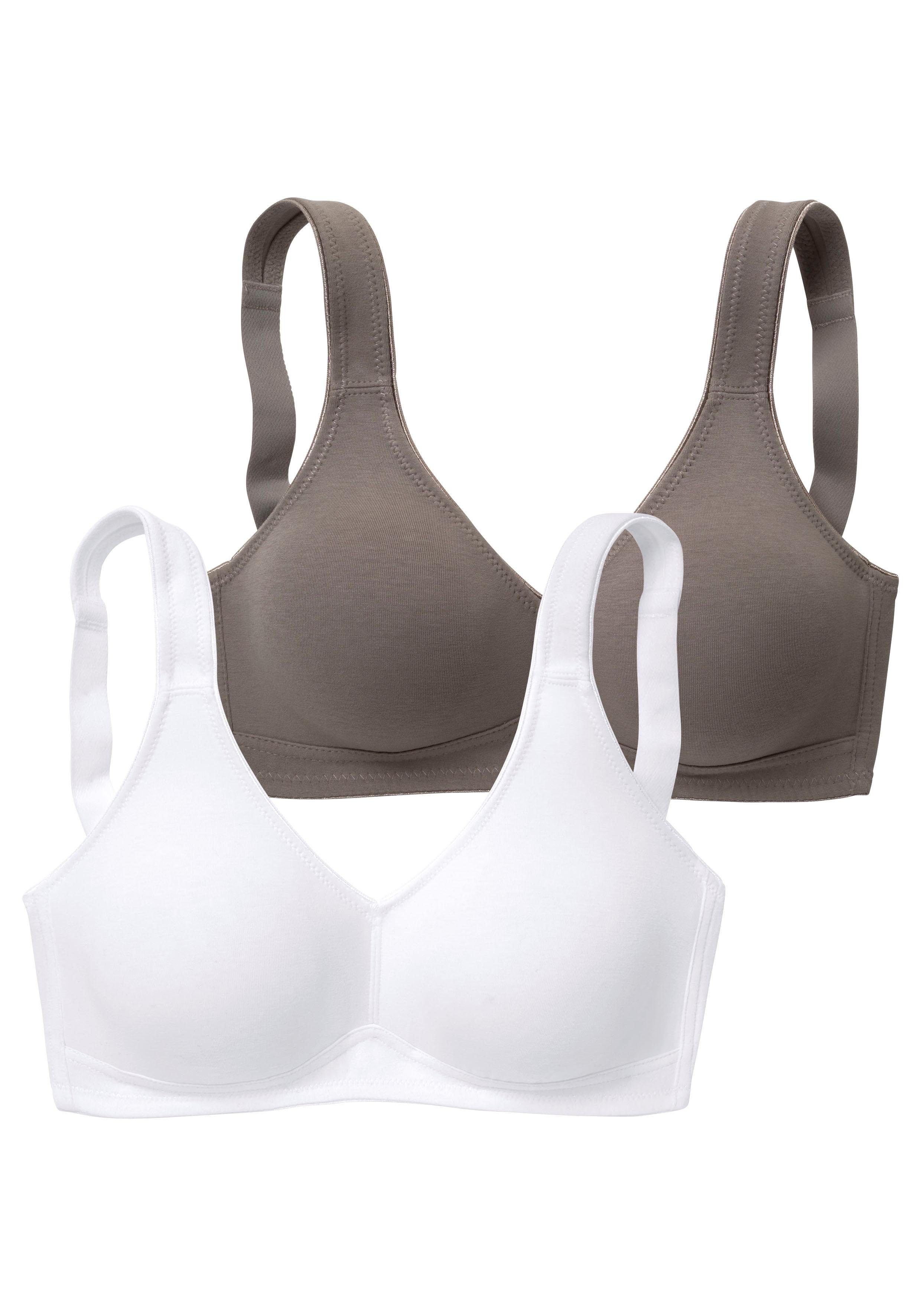 Petite fleur Soft-bh zonder beugels, gemaakt van zacht katoen (Set van 2)