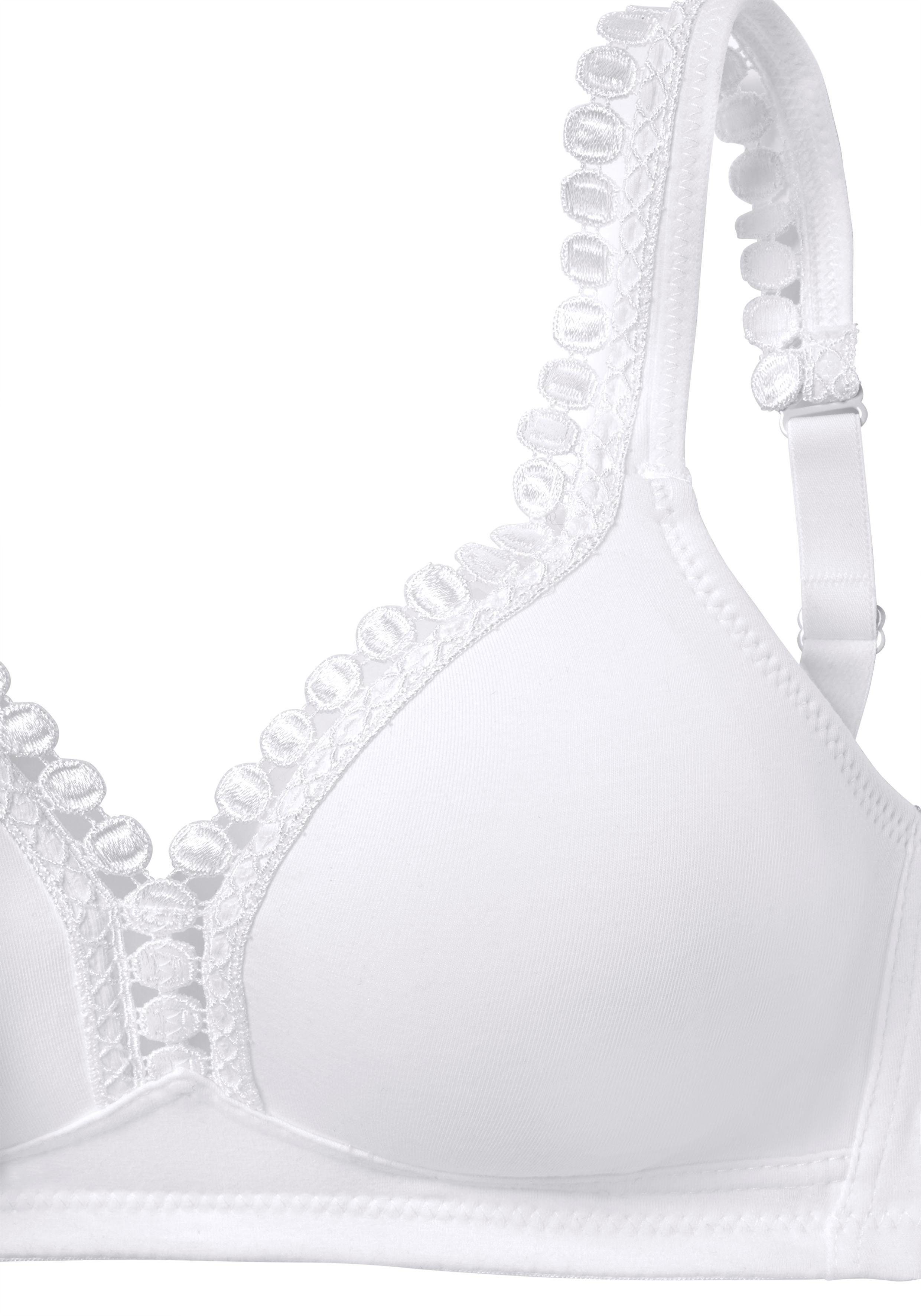 Petite fleur Soft-bh zonder beugels, met decoratieve sierrand (Set van 2)