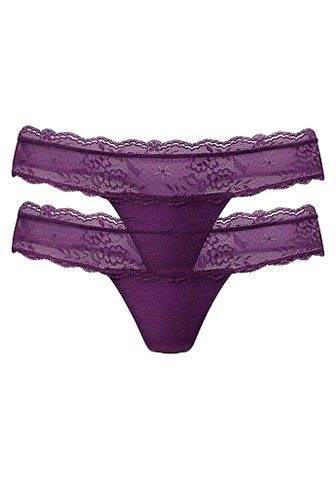 Vivance String in aantrekkelijke set van 2 met kant (2 stuks)