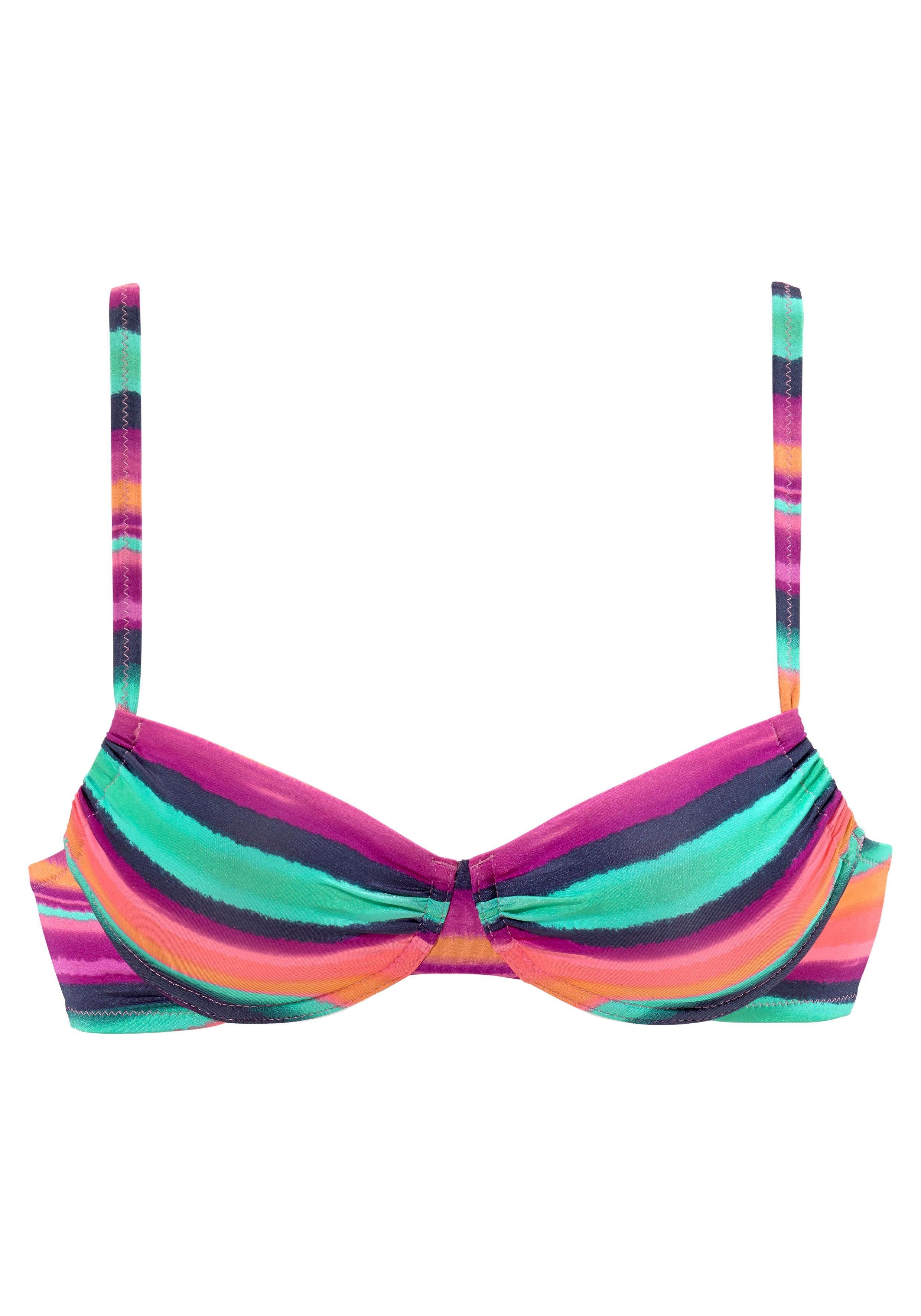 lascana bikinitop met beugels rainbow met verstelmogelijkheid opzij multicolor