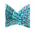 lascana beugelbikini in bandeaumodel in patchwork-look blauw