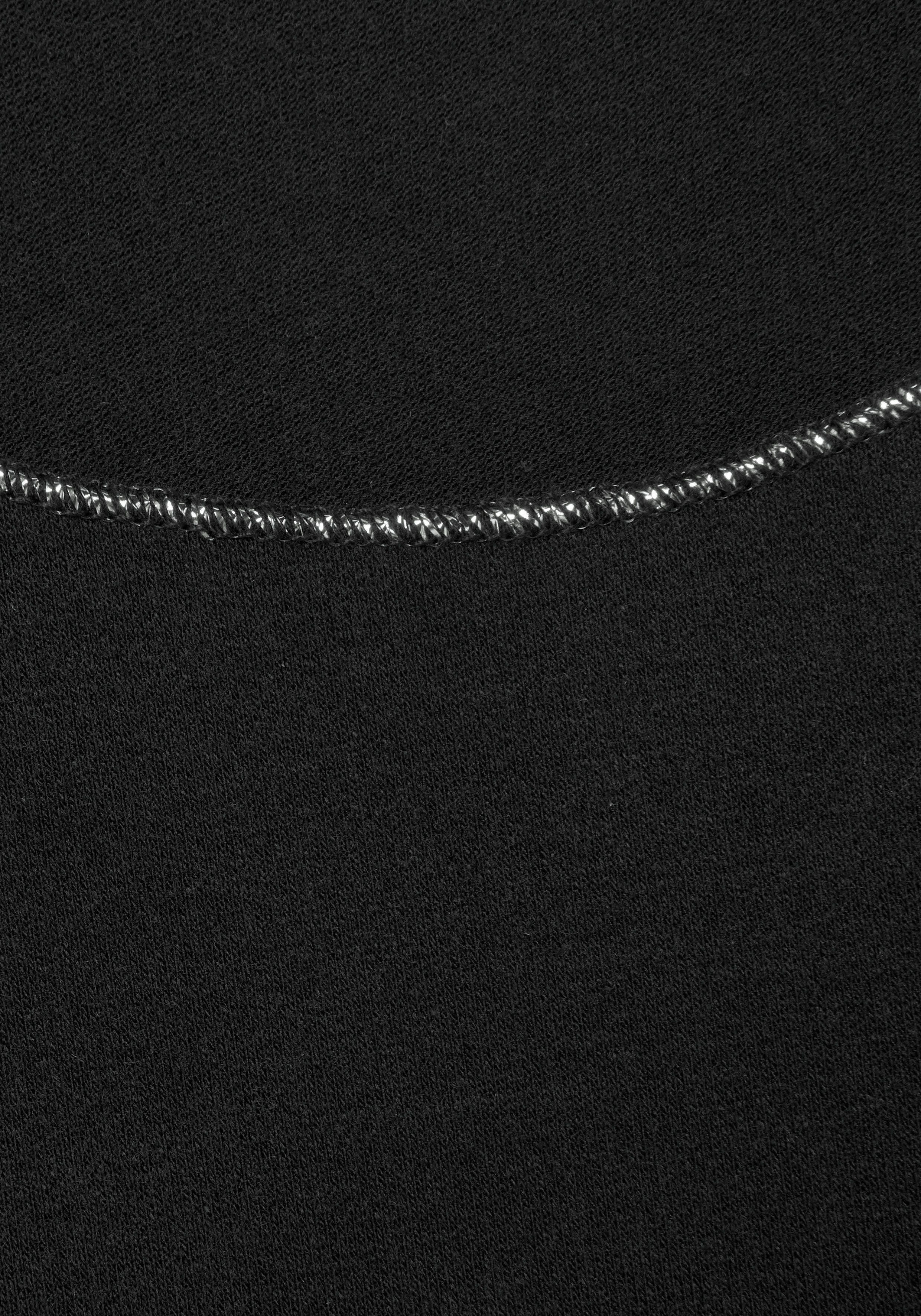 Lascana Shirt met ronde hals Met elegante glinsterafwerkingen in een gemakkelijk te onderhouden kwaliteit (1-delig)