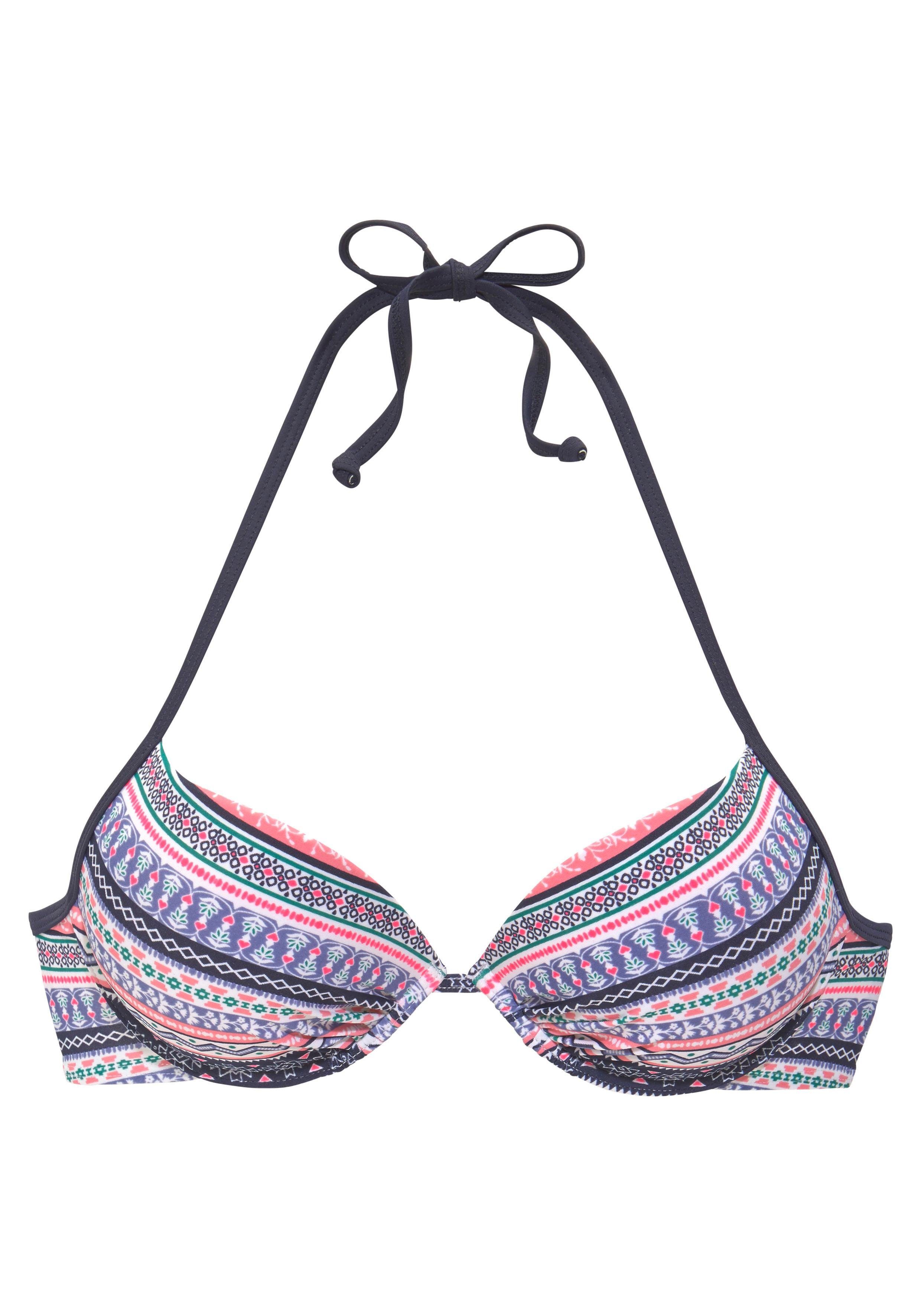 s.Oliver RED LABEL Beachwear Push-upbikinitop Barcelona gewatteerde cups, met ingewerkte versterking, in de nek te binden