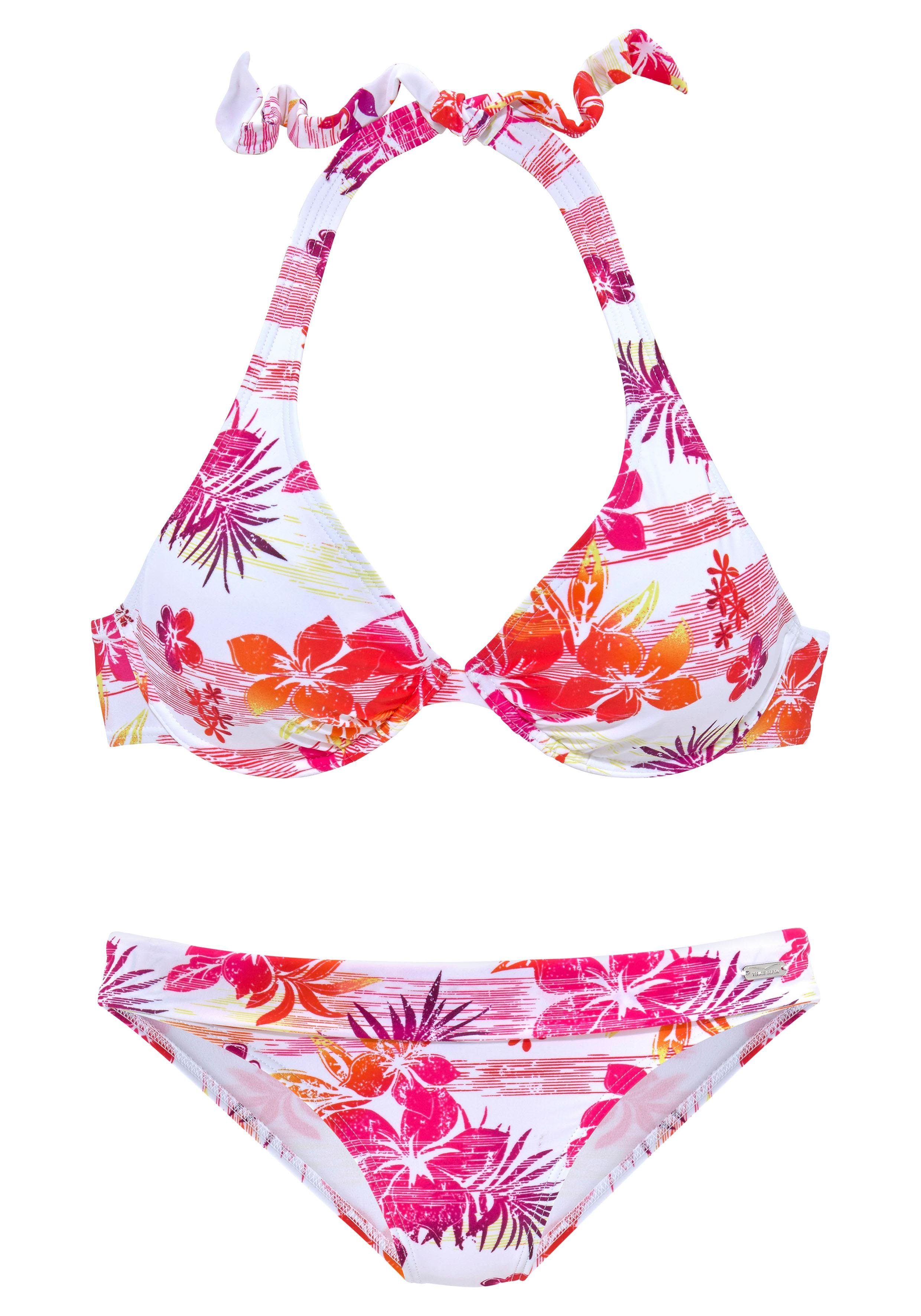 Venice Beach Beugelbikini trendige bloemenprint, uitneembare cups, om de nek te binden