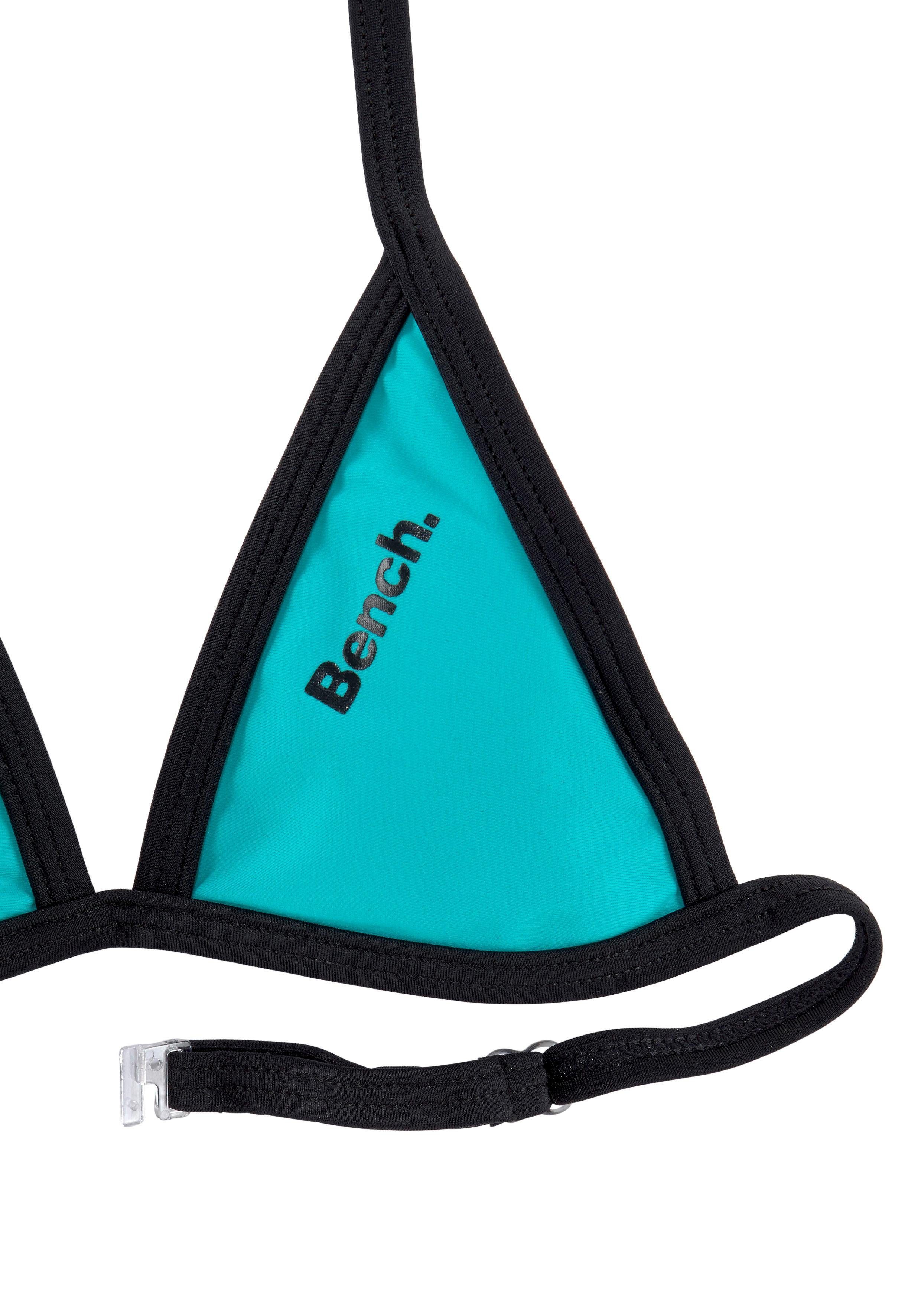 Bench. Triangelbikini met logoprint aan top en broekje bikini's maat 134/140 groen