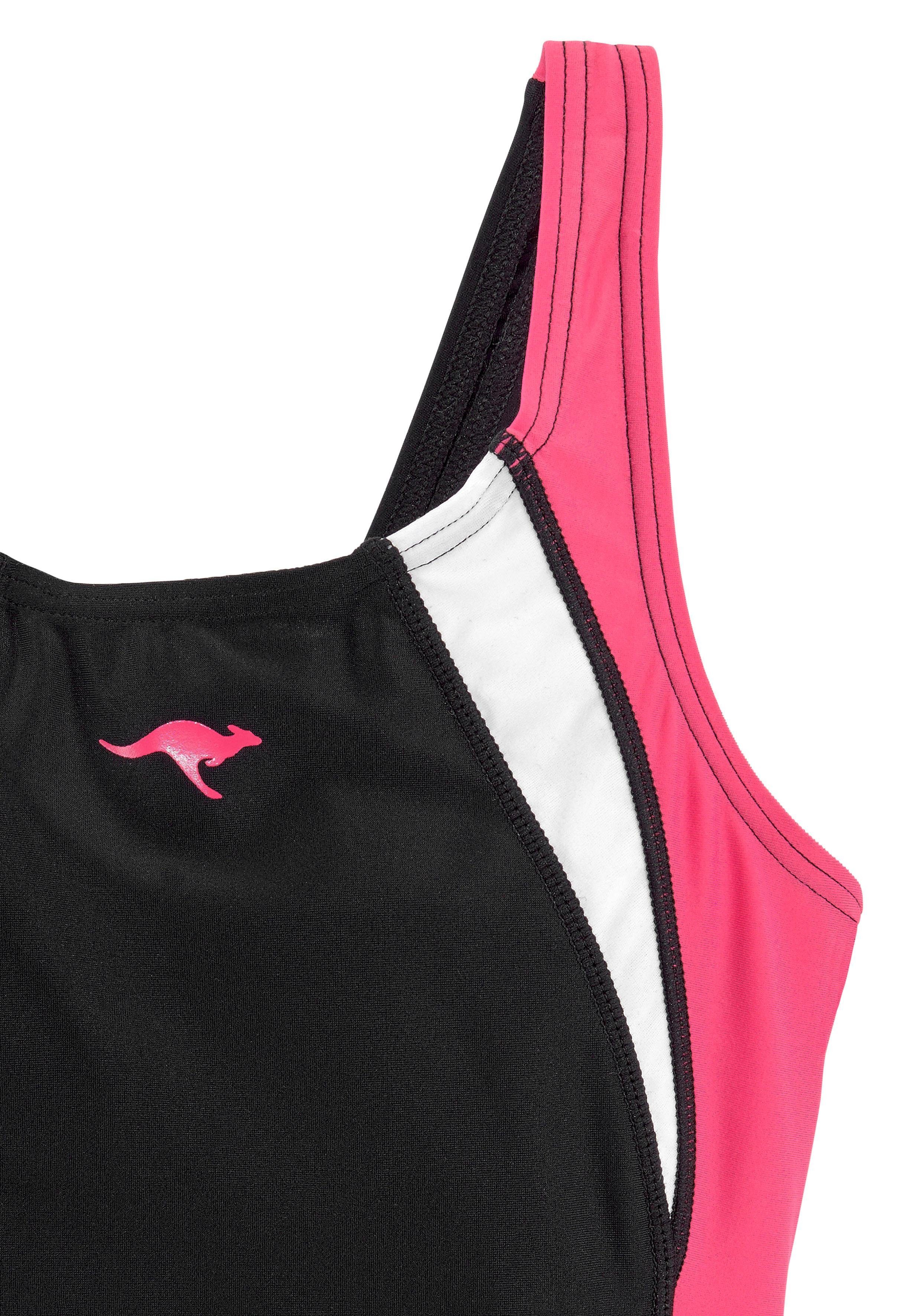 KangaROOS Badpak met sportieve contrastinzetten badpakken maat 128 zwart