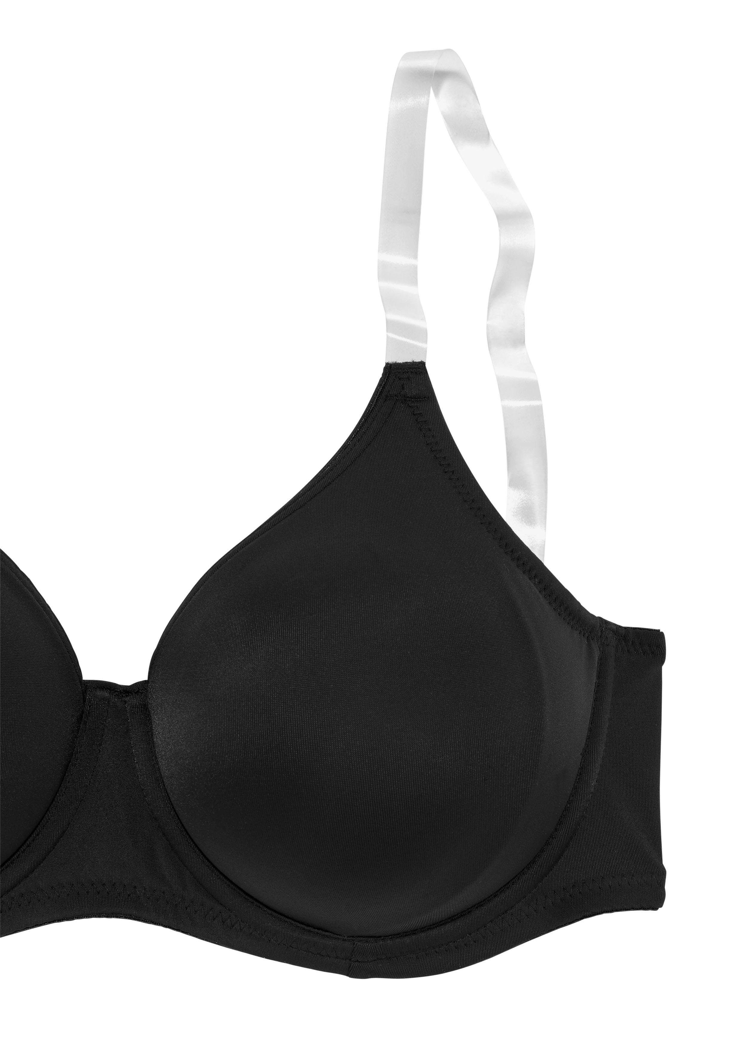 Nuance T-shirt-bh met beugels, zonder cups en met transparante bandjes, basic