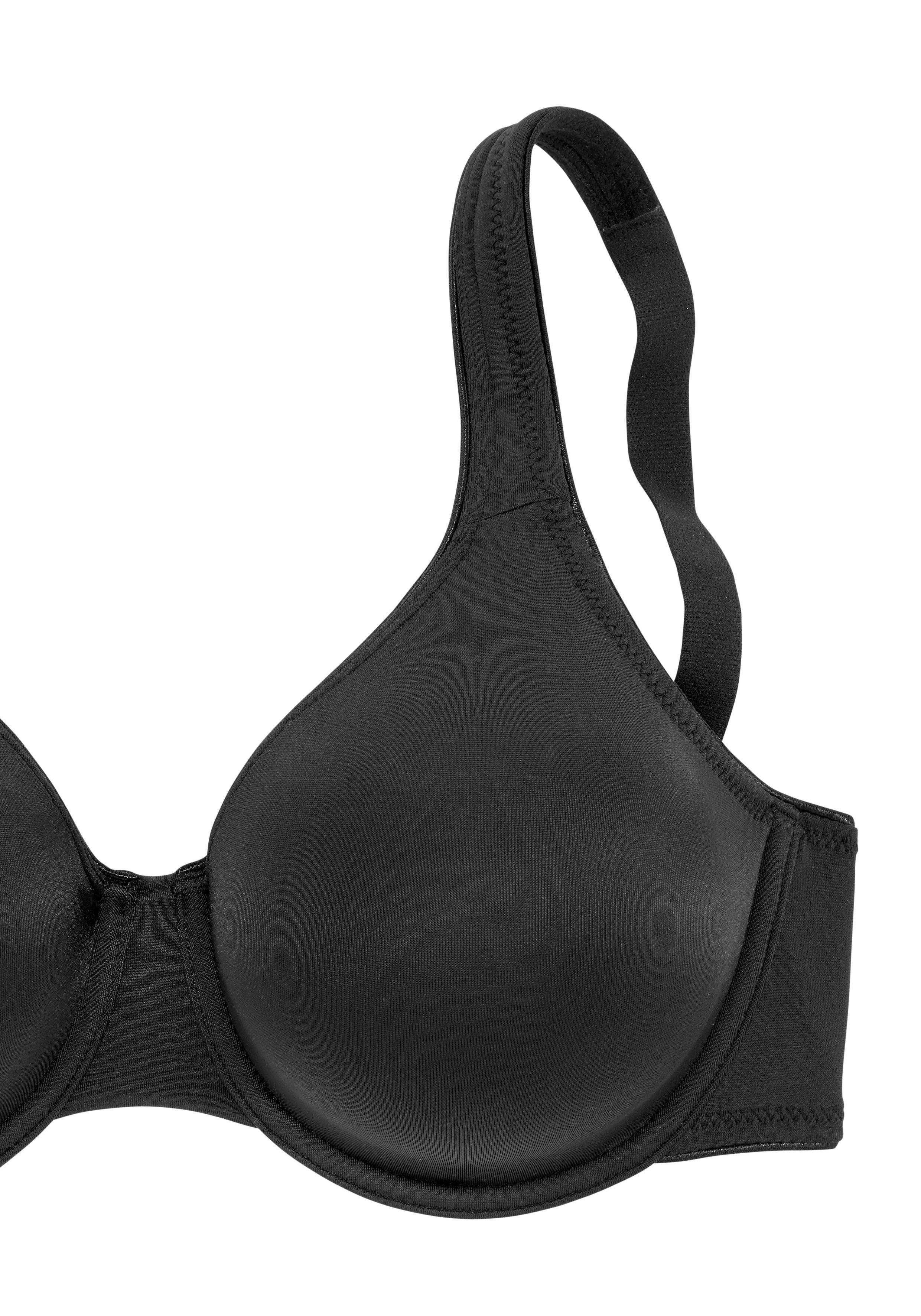 Lascana Minimizer-bh met beugel en naadloze cups, van zijdeachtige microvezel, basic lingerie