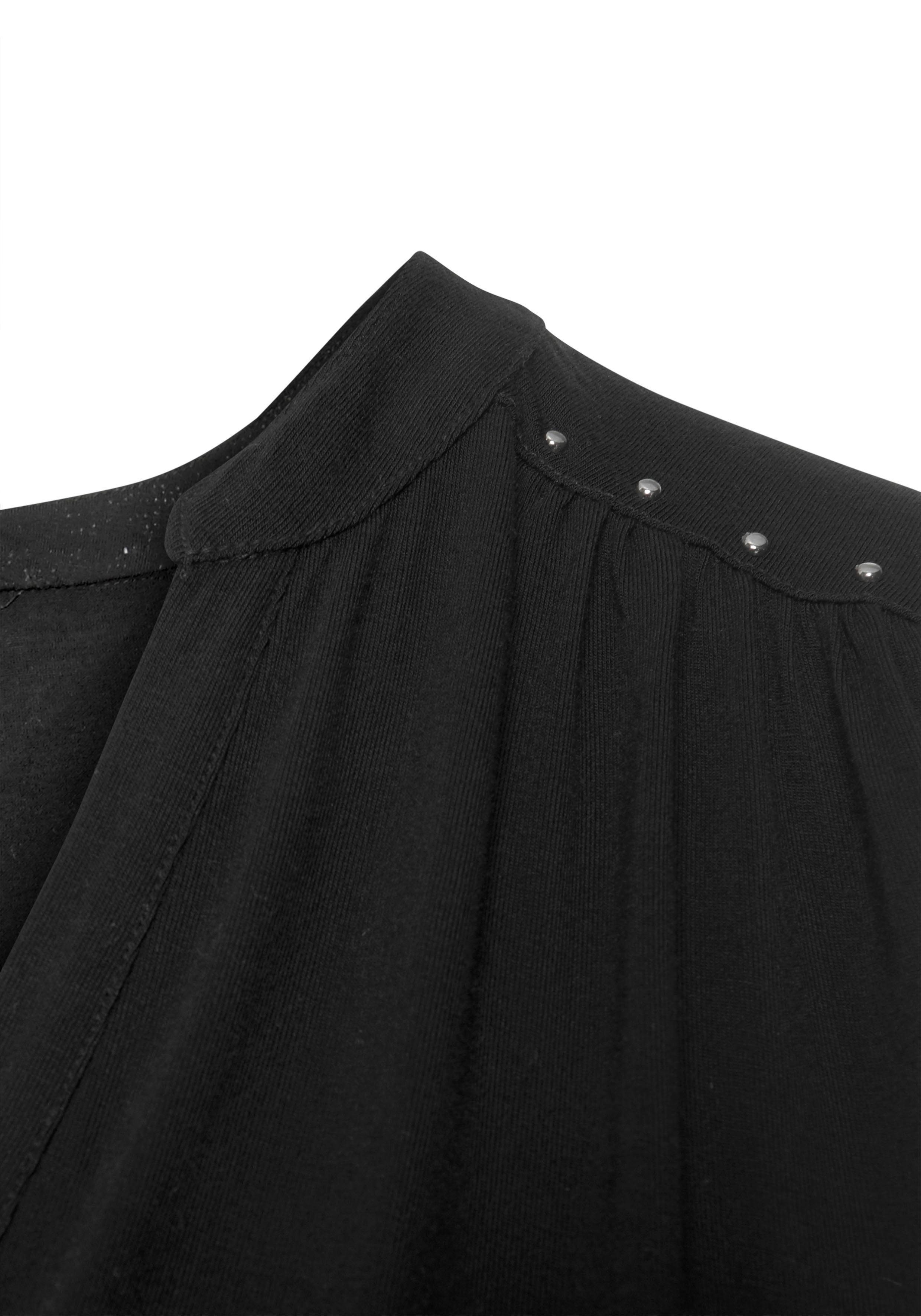 Lascana Tanktop met zilverkleurige studs-details, losse blousetop
