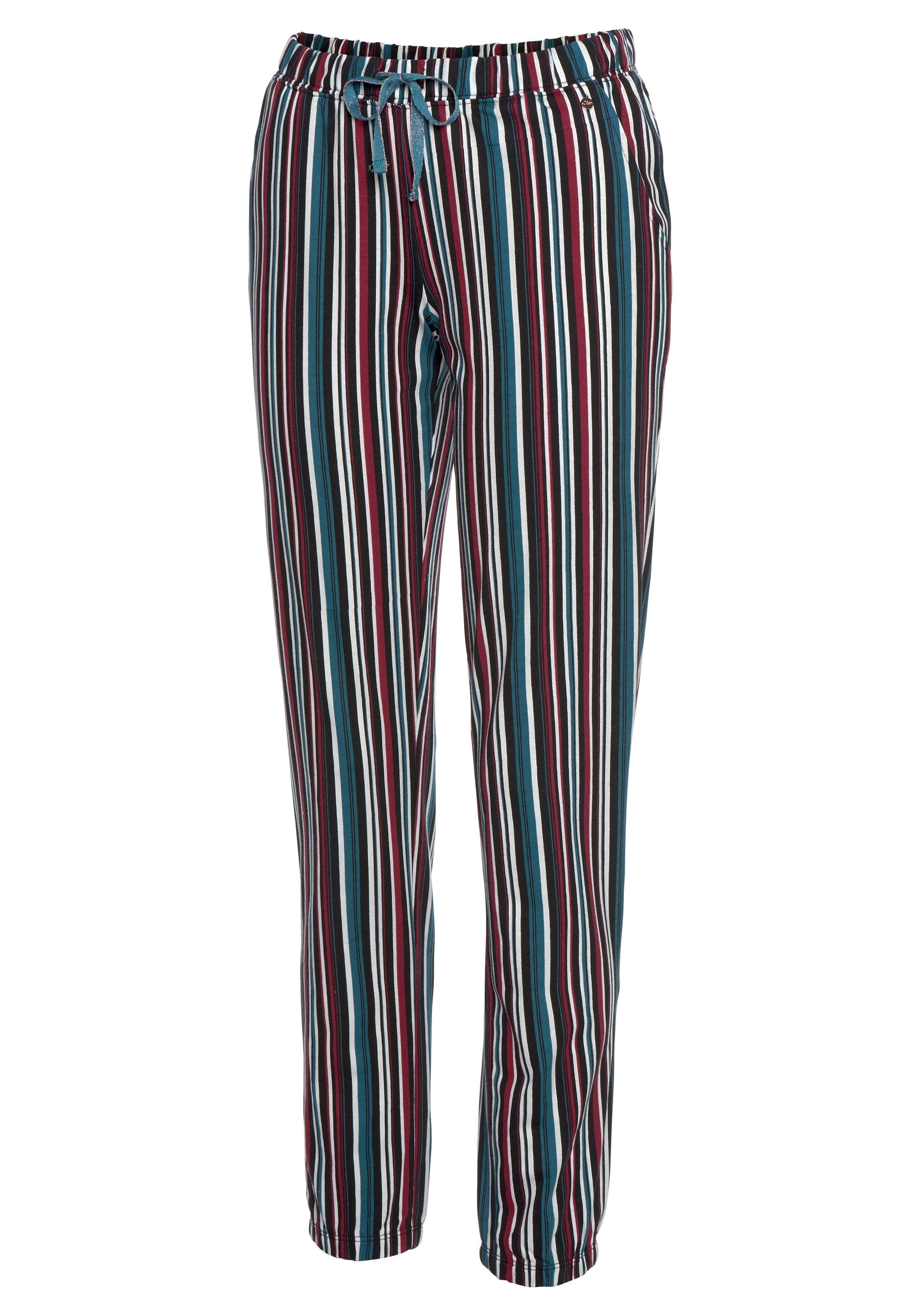s.Oliver RED LABEL Beachwear Pyjamabroek met motief all-over en contrastkleurige koord