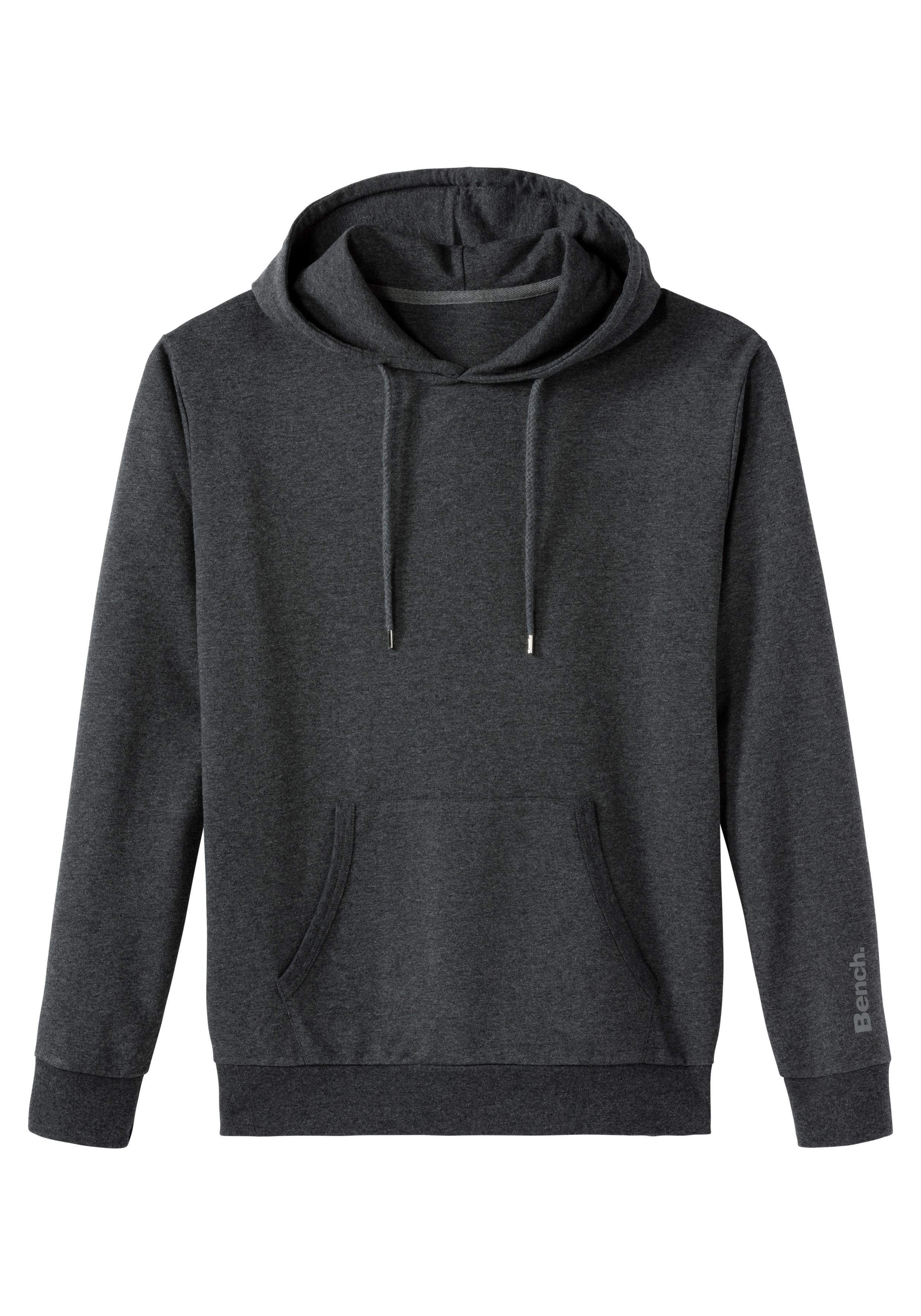 Bench. Loungewear Hoodie Langarm, sweatshirt met ronde hals en capuchon, katoenmix heren maat 44/46 (S) grijs