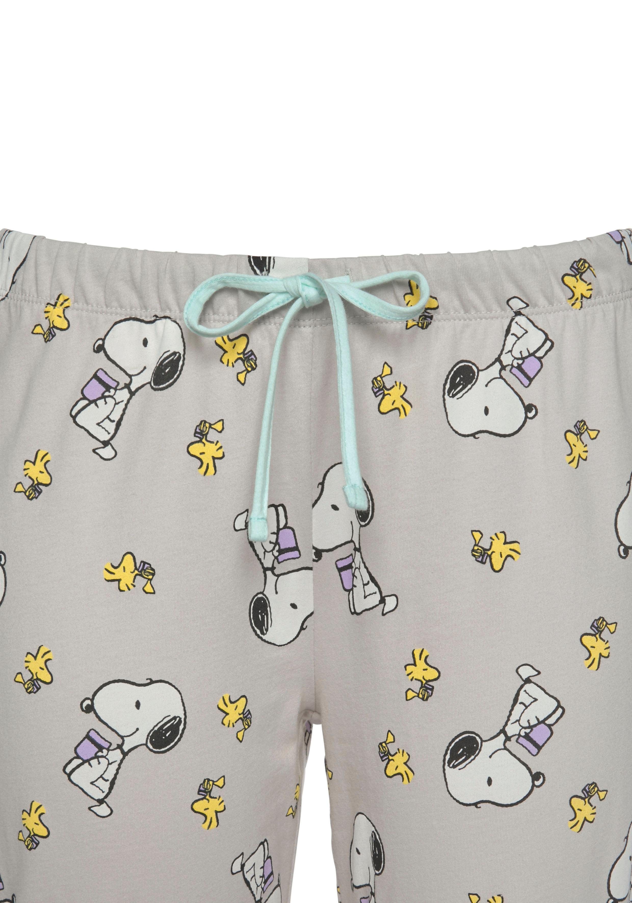 Peanuts Pyjama met snoopy- en woodstock-print (2-delig, 1 stuk)