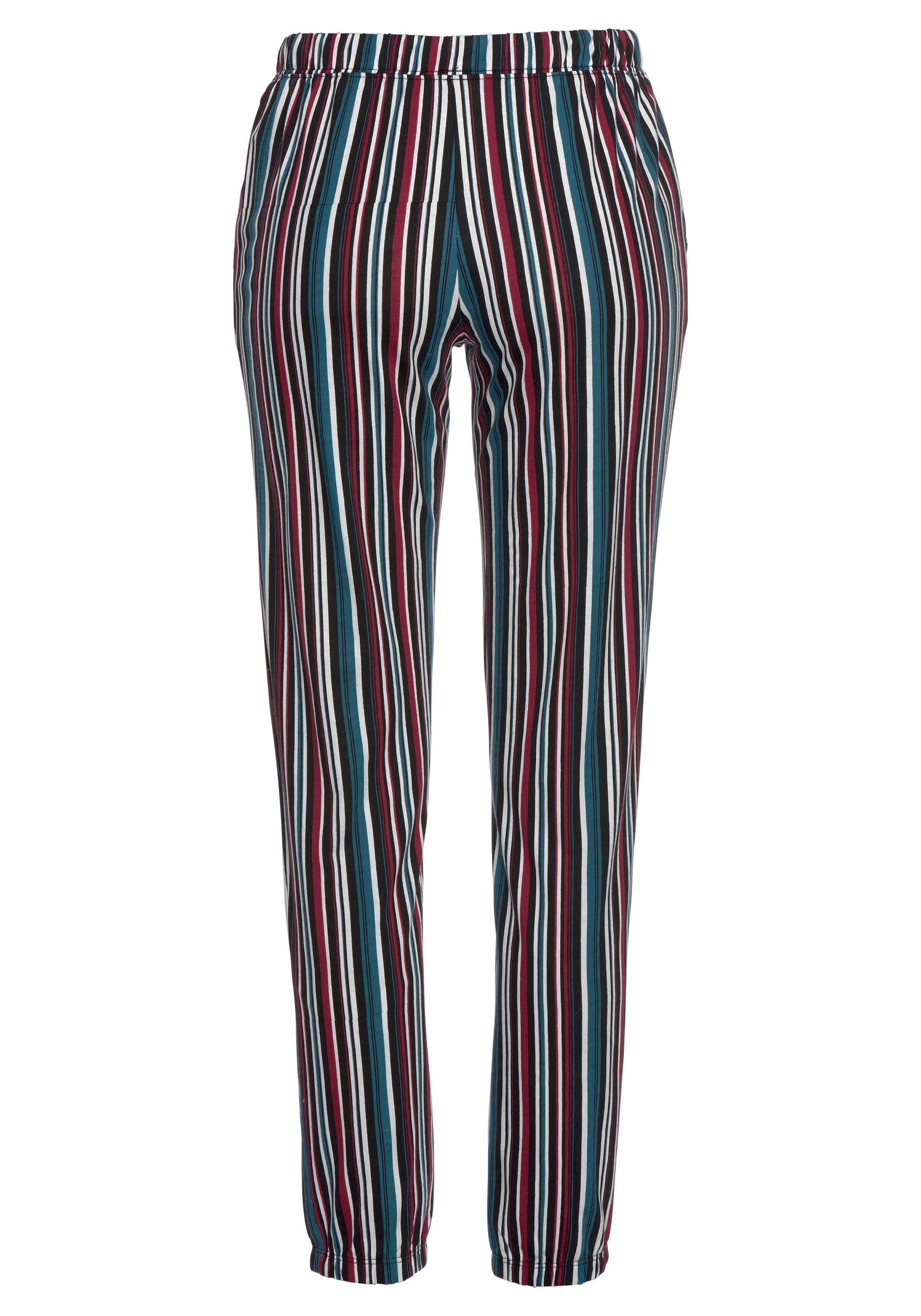 s.Oliver RED LABEL Beachwear Pyjamabroek met motief all-over en contrastkleurige koord