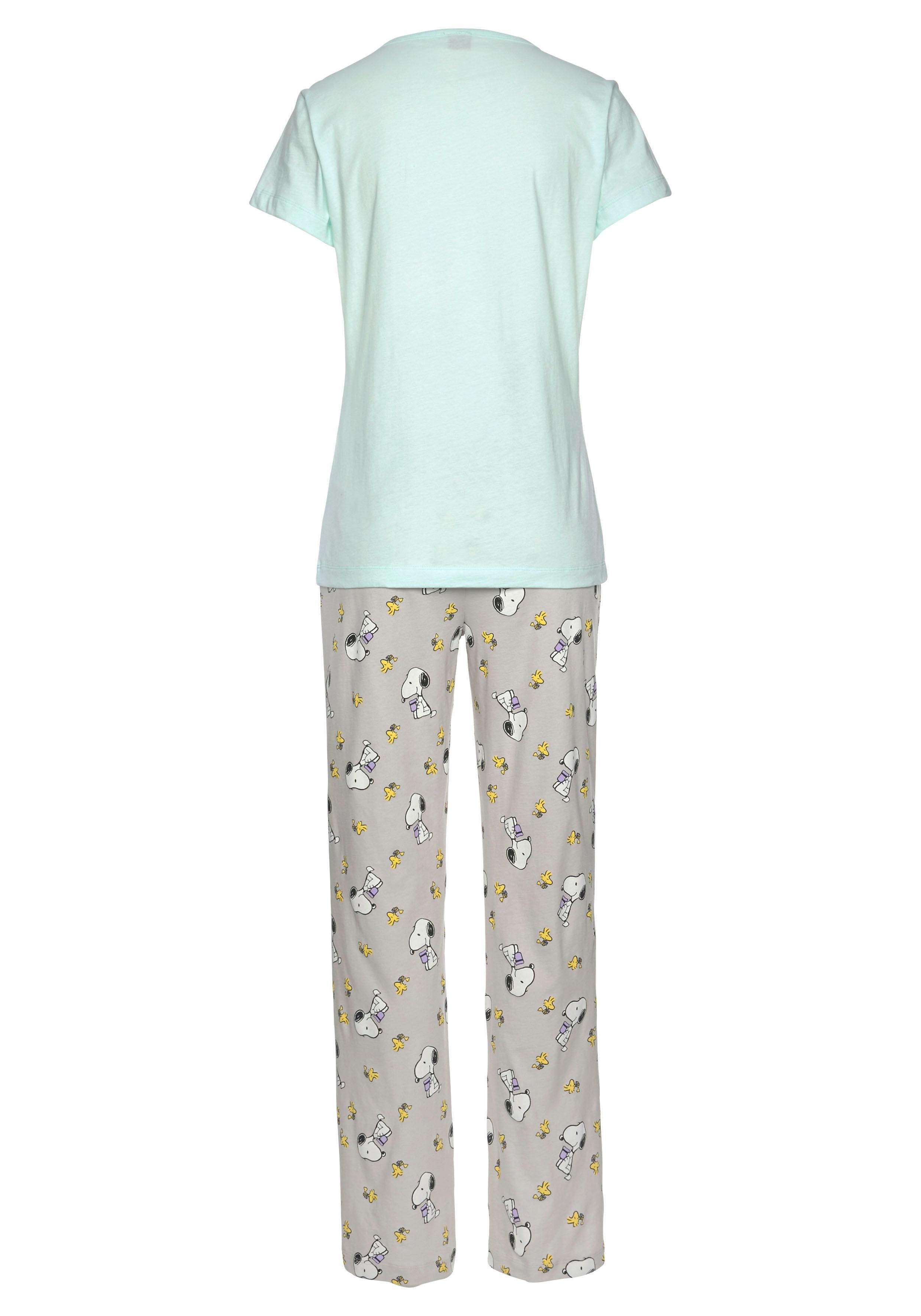 Peanuts Pyjama met snoopy- en woodstock-print (2-delig, 1 stuk)