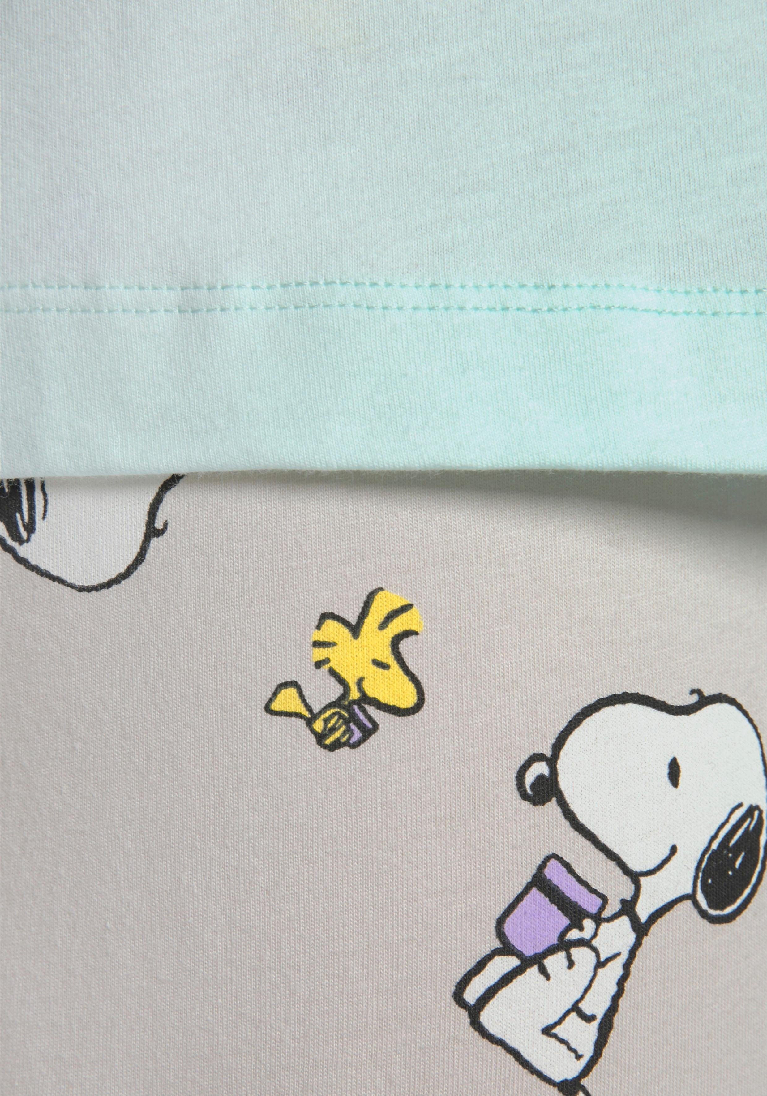 Peanuts Pyjama met snoopy- en woodstock-print (2-delig, 1 stuk)