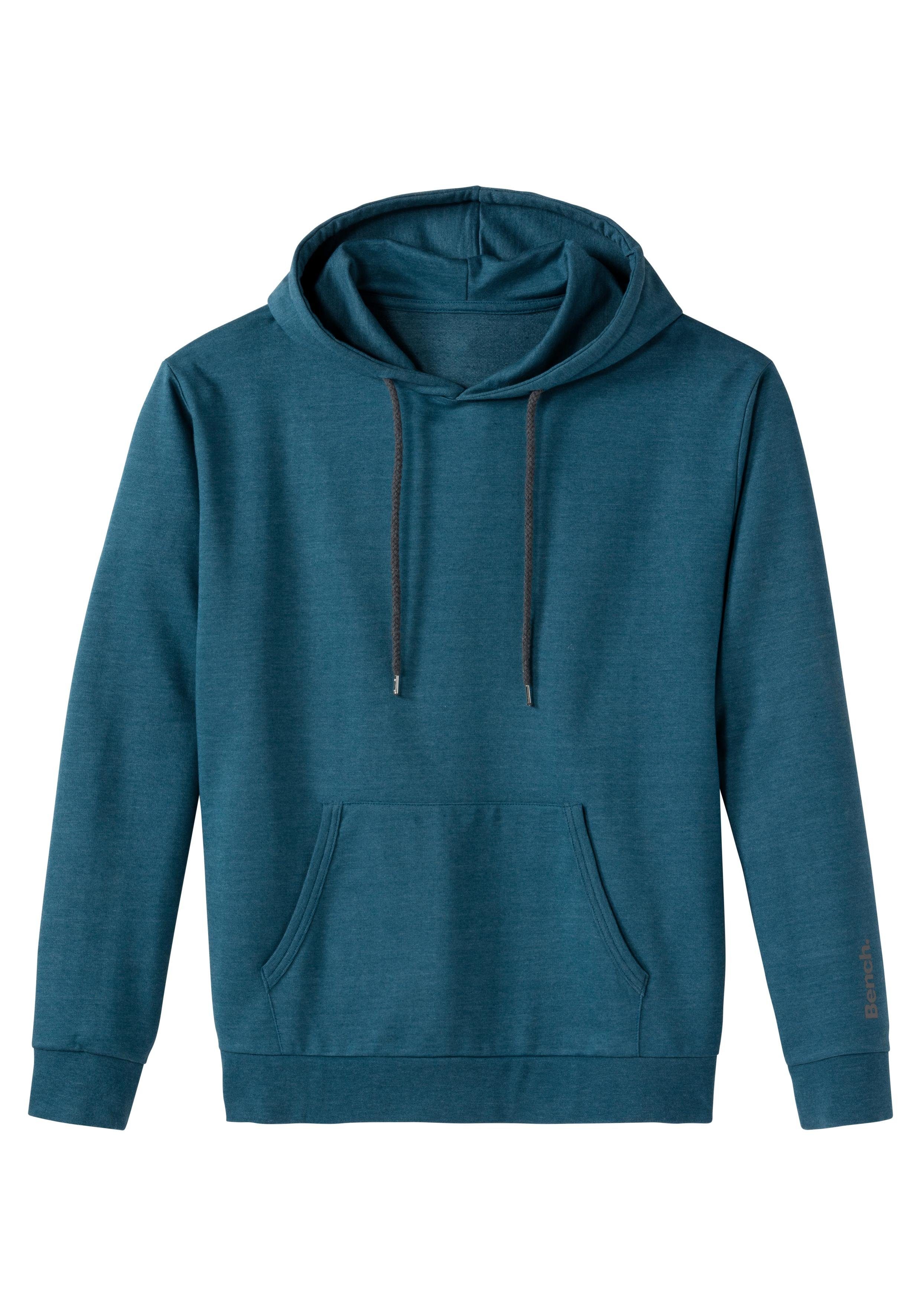 Bench. Loungewear Hoodie Langarm, sweatshirt met ronde hals en capuchon, katoenmix heren maat 44/46 (S) blauw