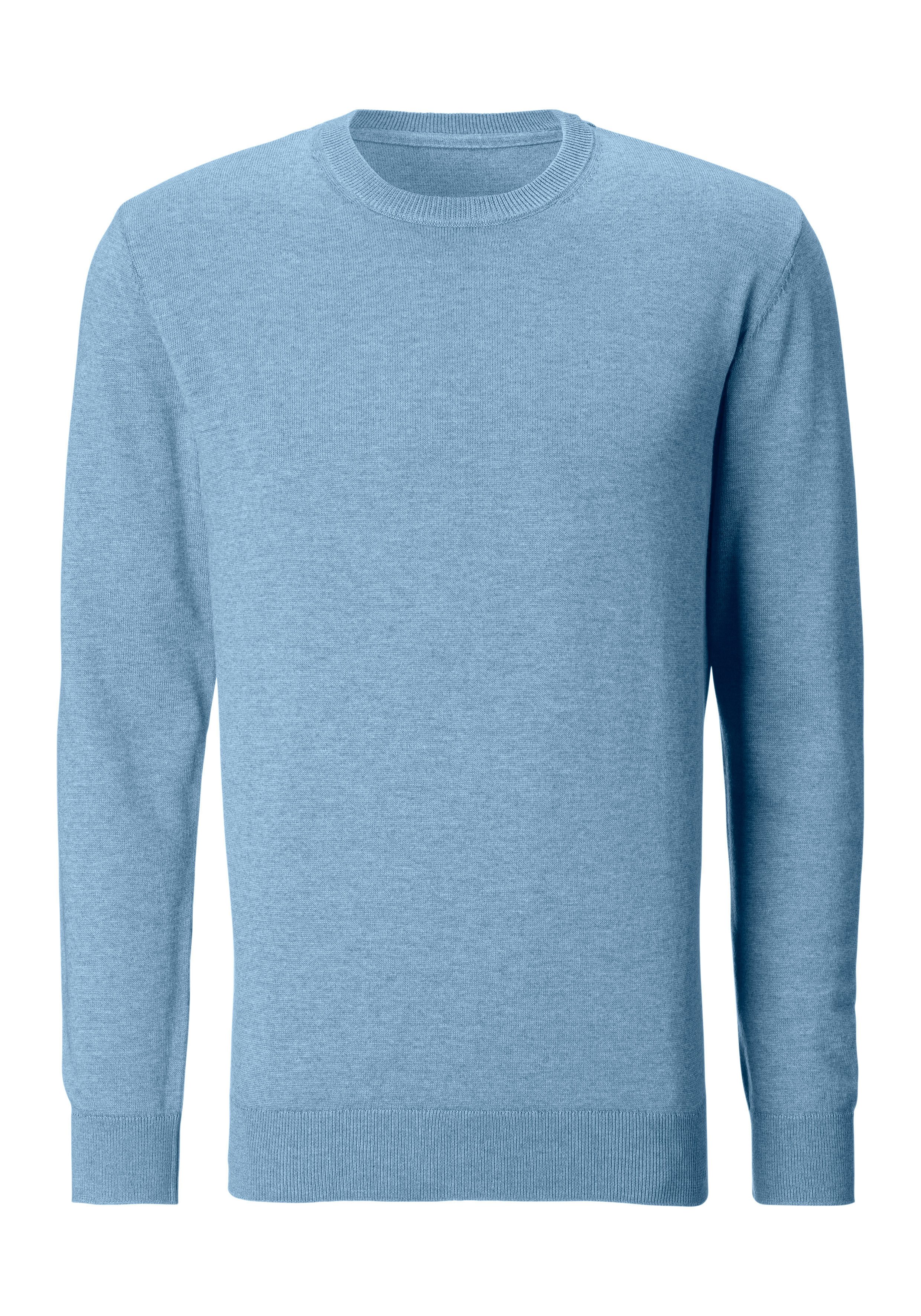 H.I.S Gebreide trui Regular fit, lange mouwen, pullover van fijn breiwerk, katoenmix heren maat XXL (60/62)