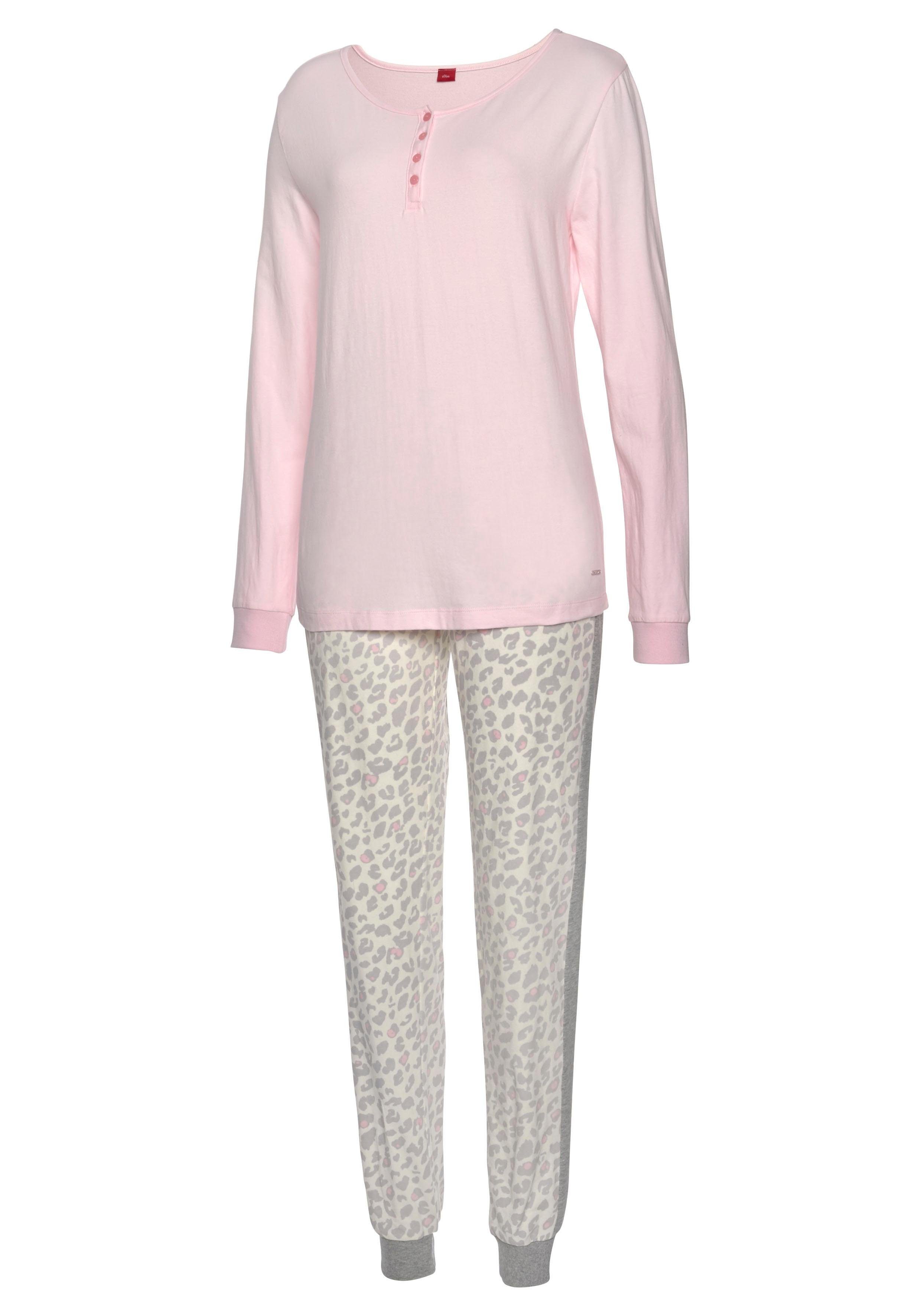 s.Oliver RED LABEL Beachwear Pyjama met strepen opzij op de pijpen (2-delig, 1 stuk)